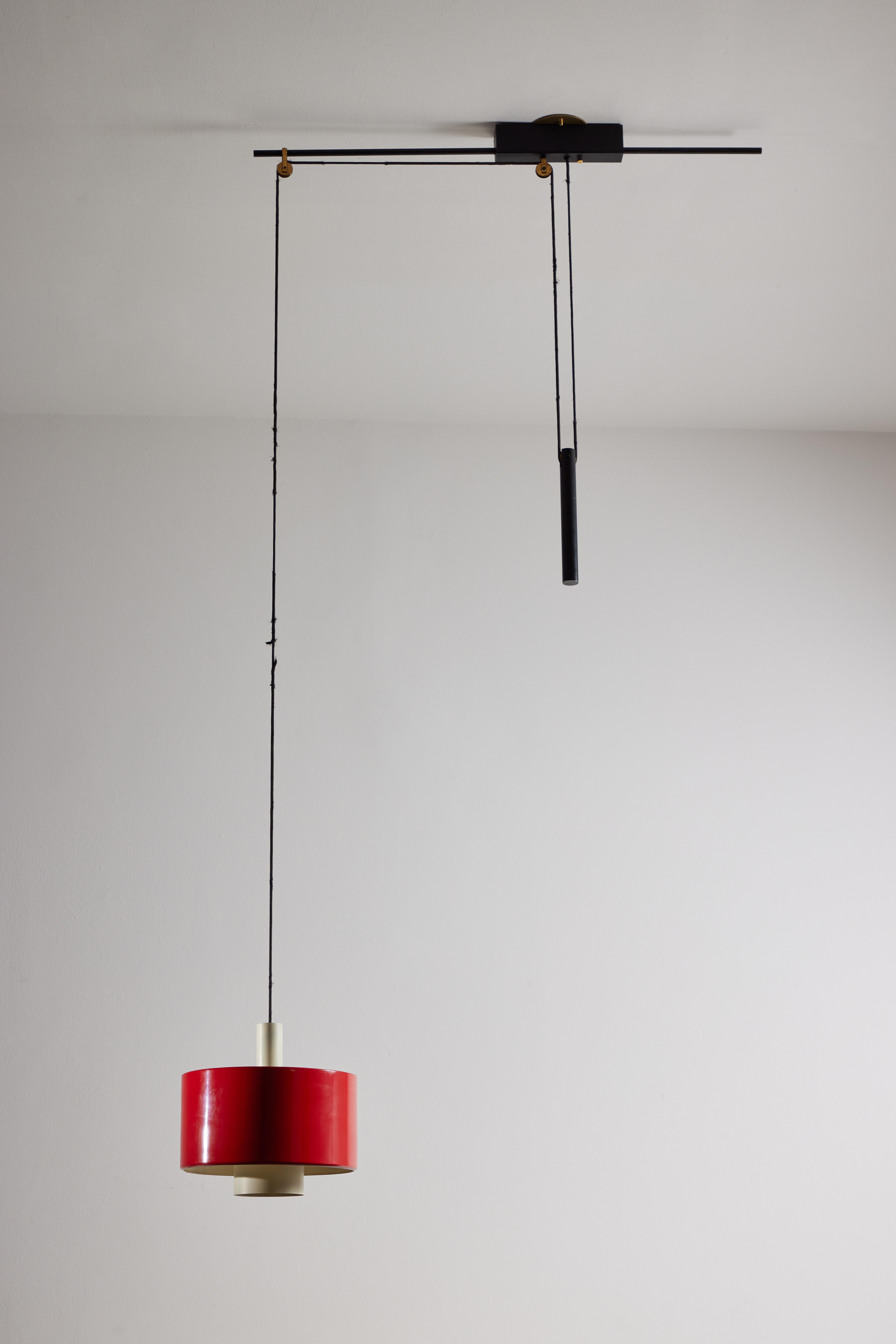 Rare Pulley Suspension Light by Gaetano Sciolari for Stilnovo For Sale 1