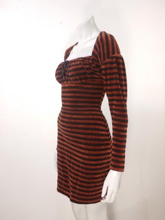 Seltenes "Punk Label" Betsey Johnson 1980er Jahre Vintage Streifenkleid