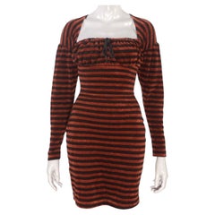Seltenes "Punk Label" Betsey Johnson 1980er Jahre Vintage Streifenkleid