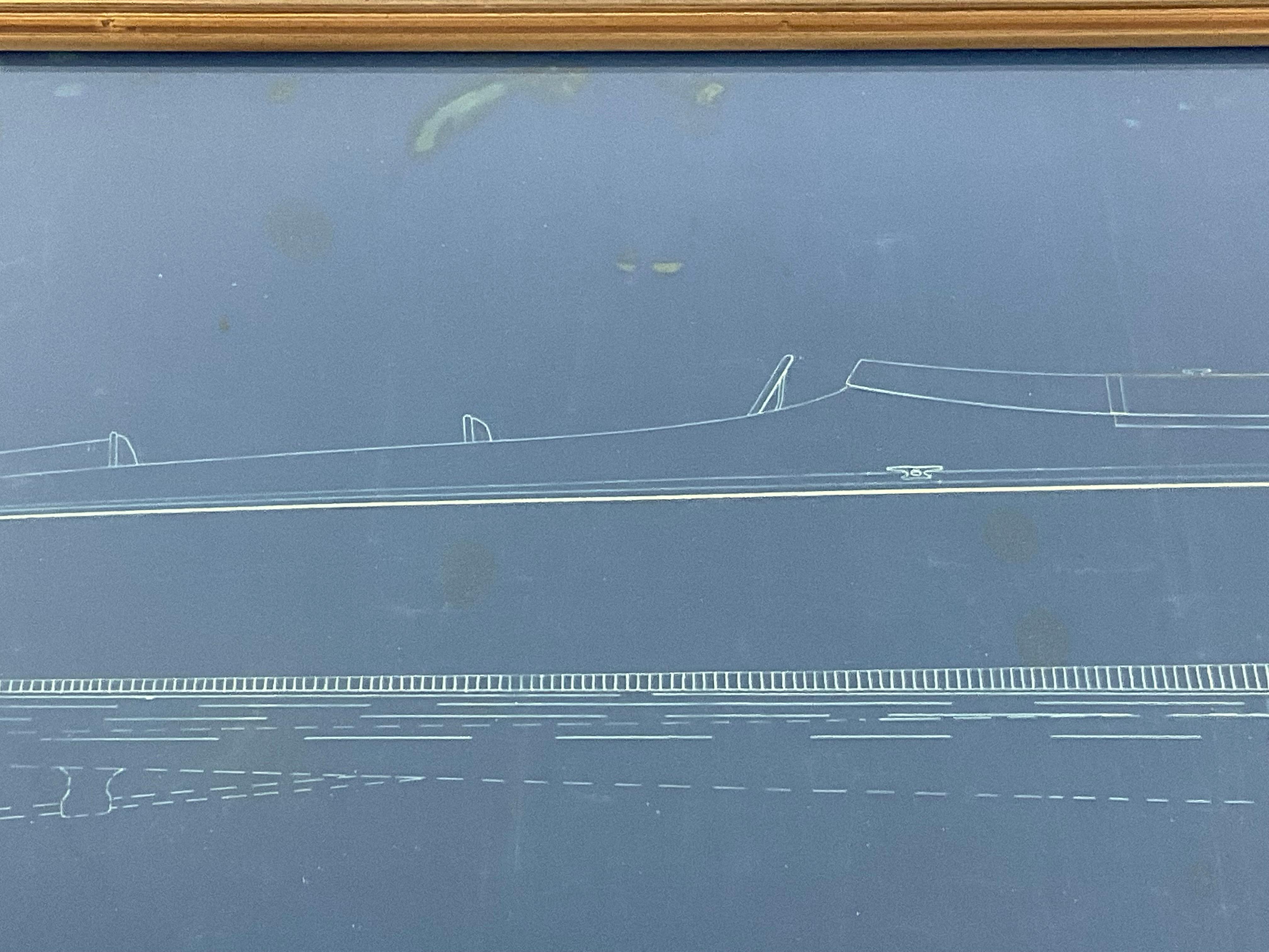 Rare Purdy Boat Company Blueprint for a Speedboat For Sale 3