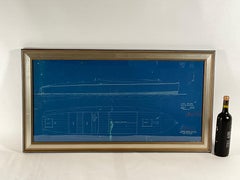 Rare Blueprint Purdy Boat Company pour un bateau Speedboat