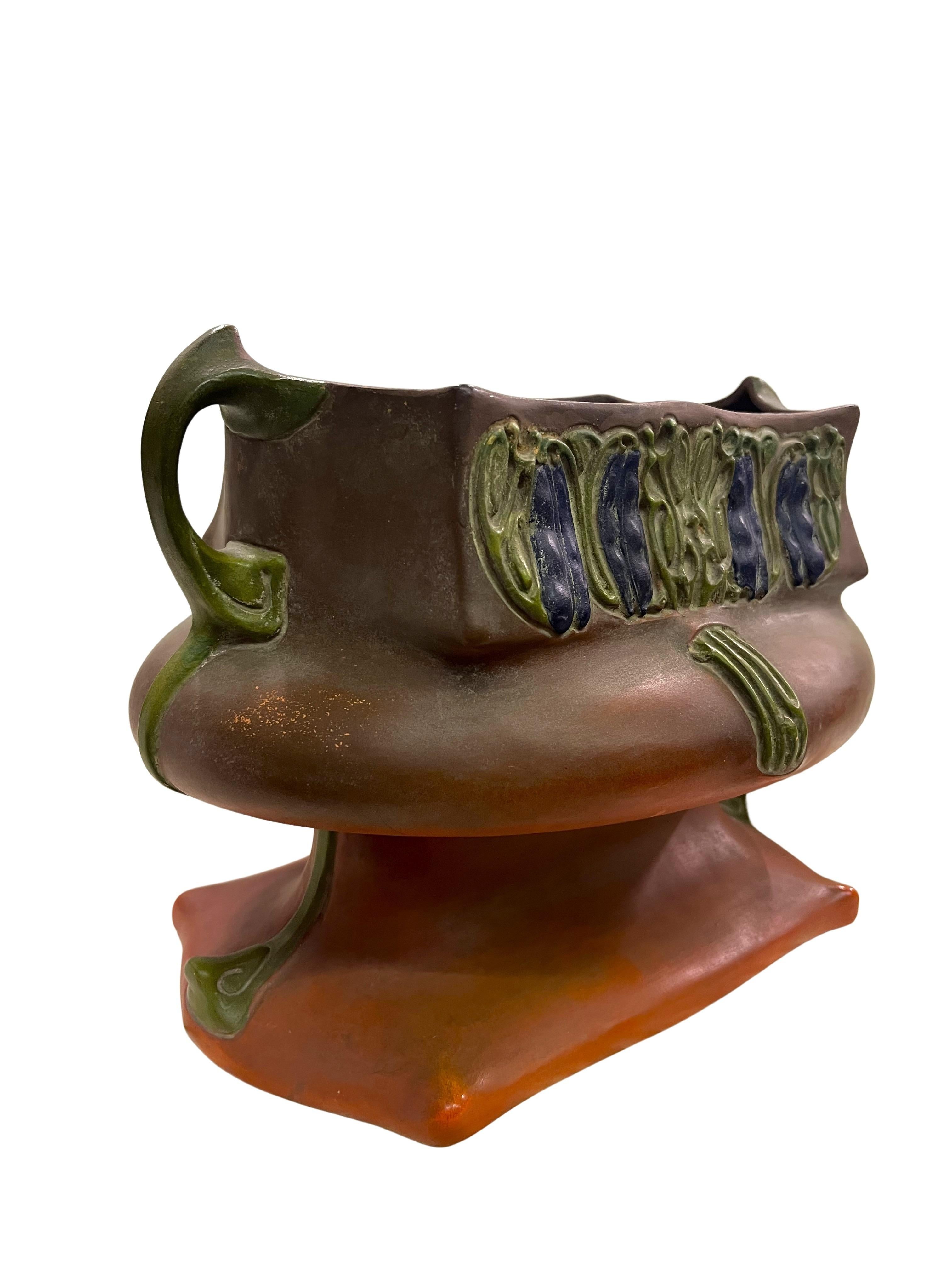 Fait main Rare jardinière de fleurs Art Nouveau Jugendstil 1900 Julius Dressler, Autriche en vente