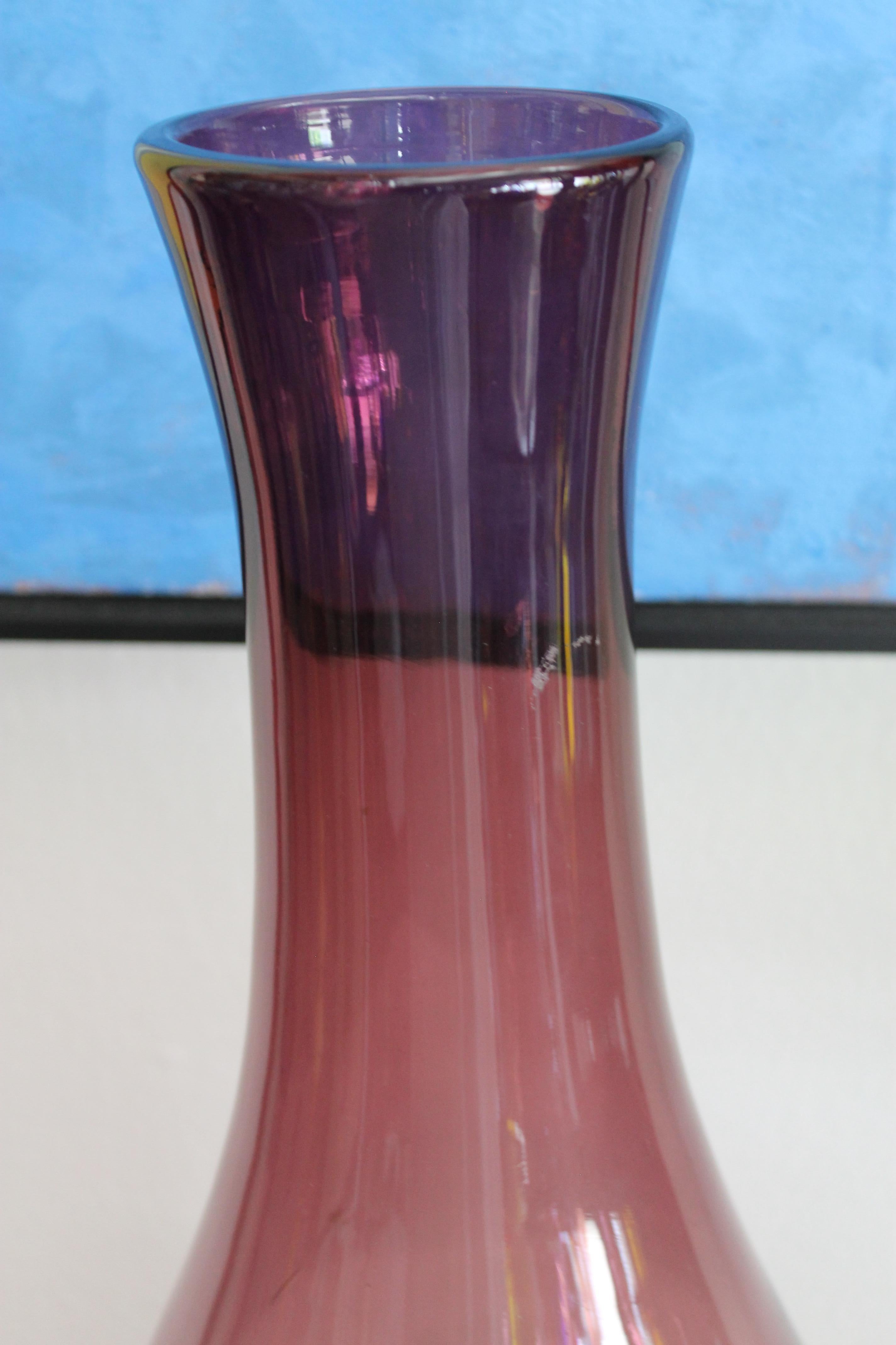 American Architectural Glass Blenko Lilac Vessel with Stopper by Wayne Husted