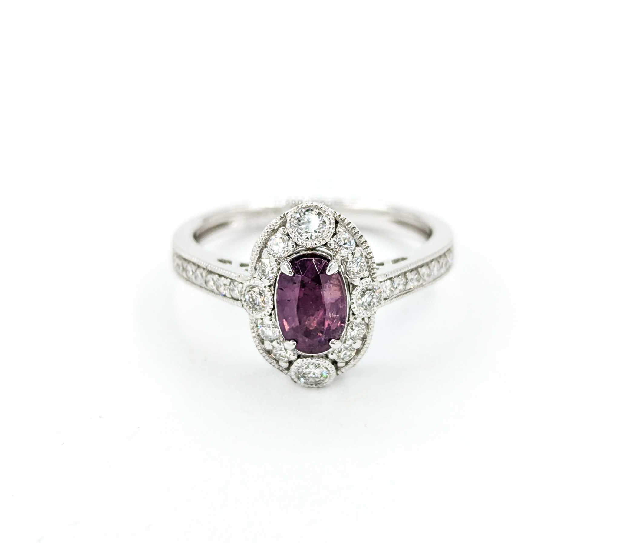 Rare Purple Unheated Kashmir Sapphire Ring in Platinum 5