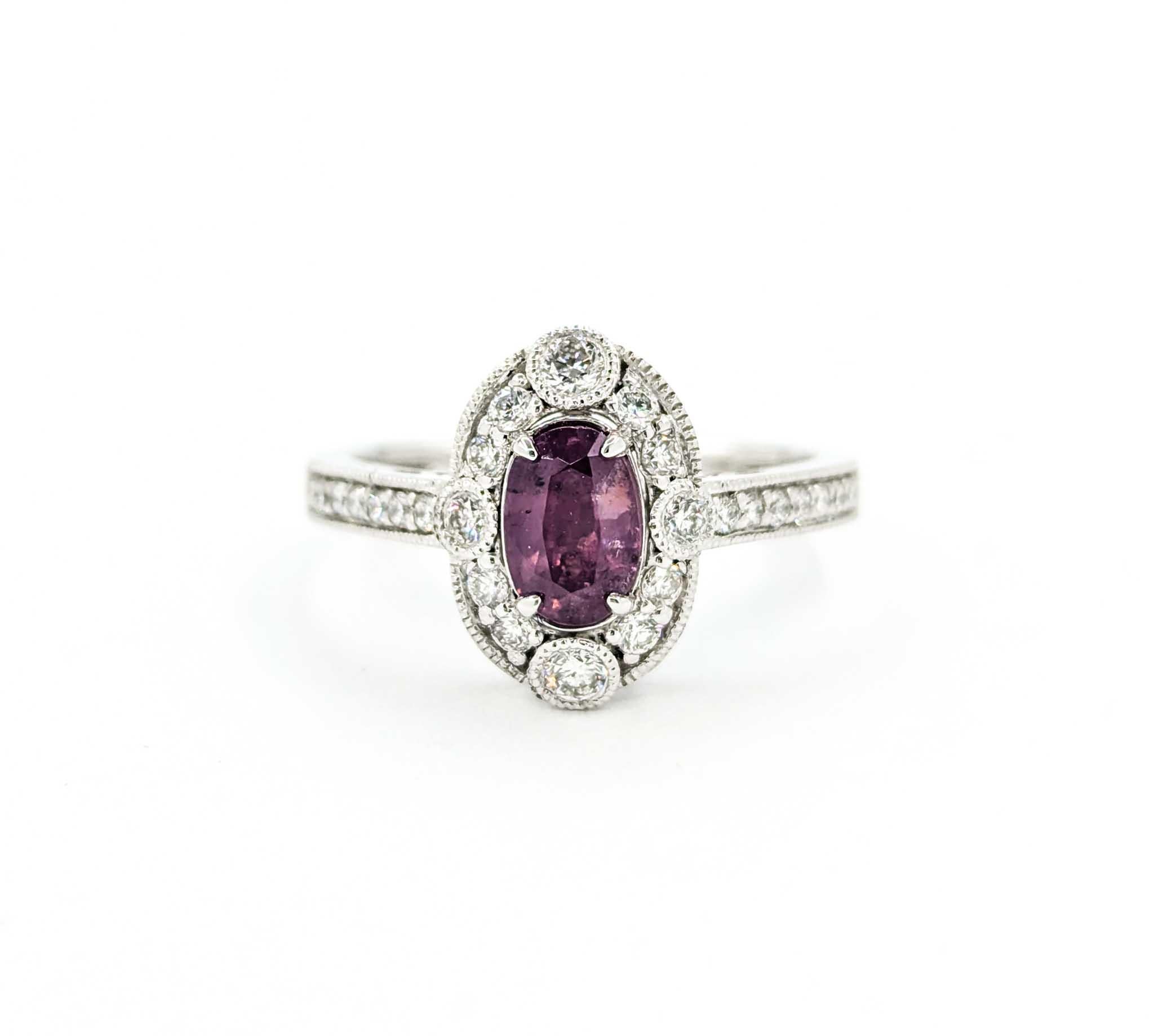 Rare Purple Unheated Kashmir Sapphire Ring in Platinum 6