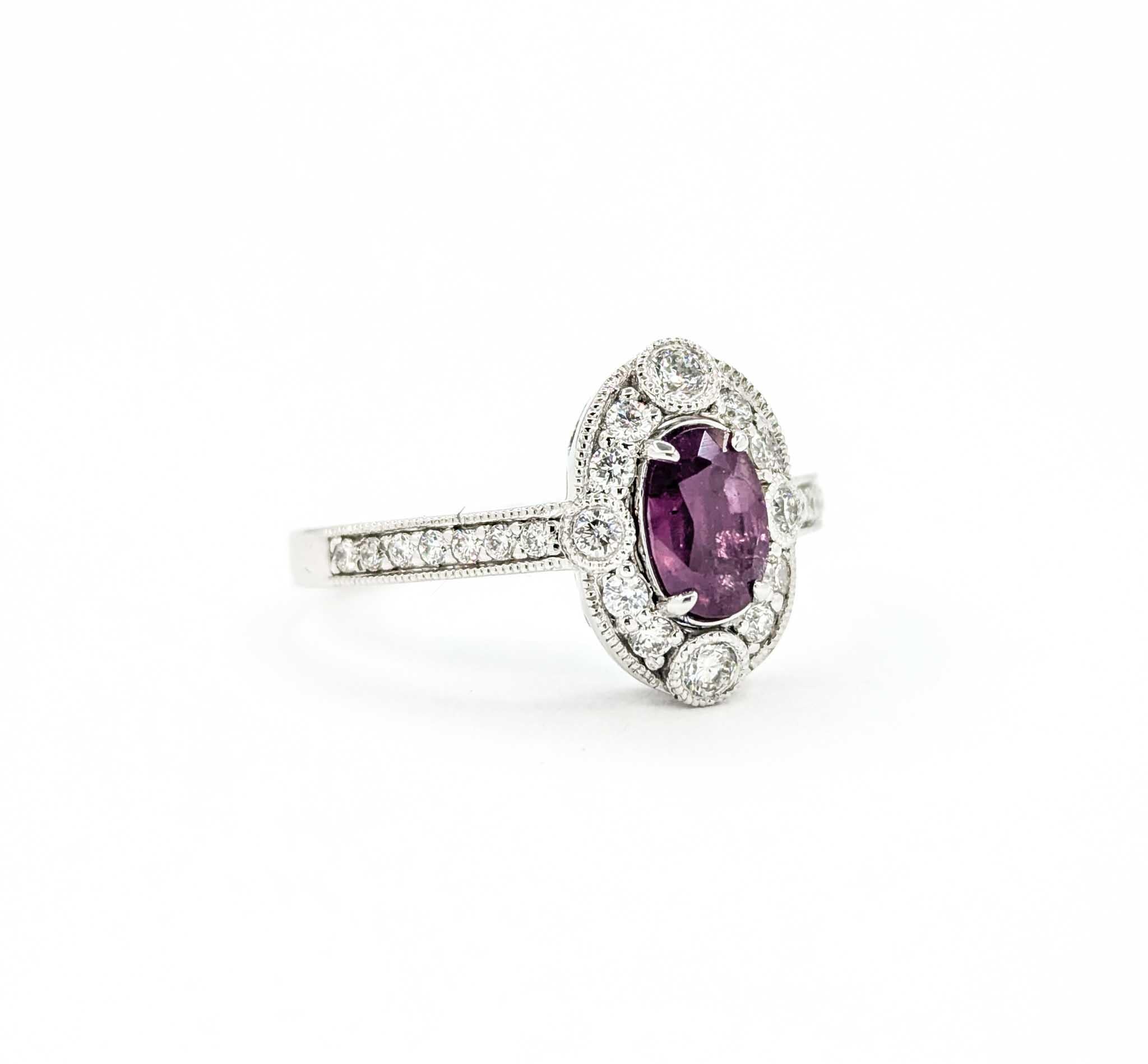 Women's Rare Purple Unheated Kashmir Sapphire Ring in Platinum