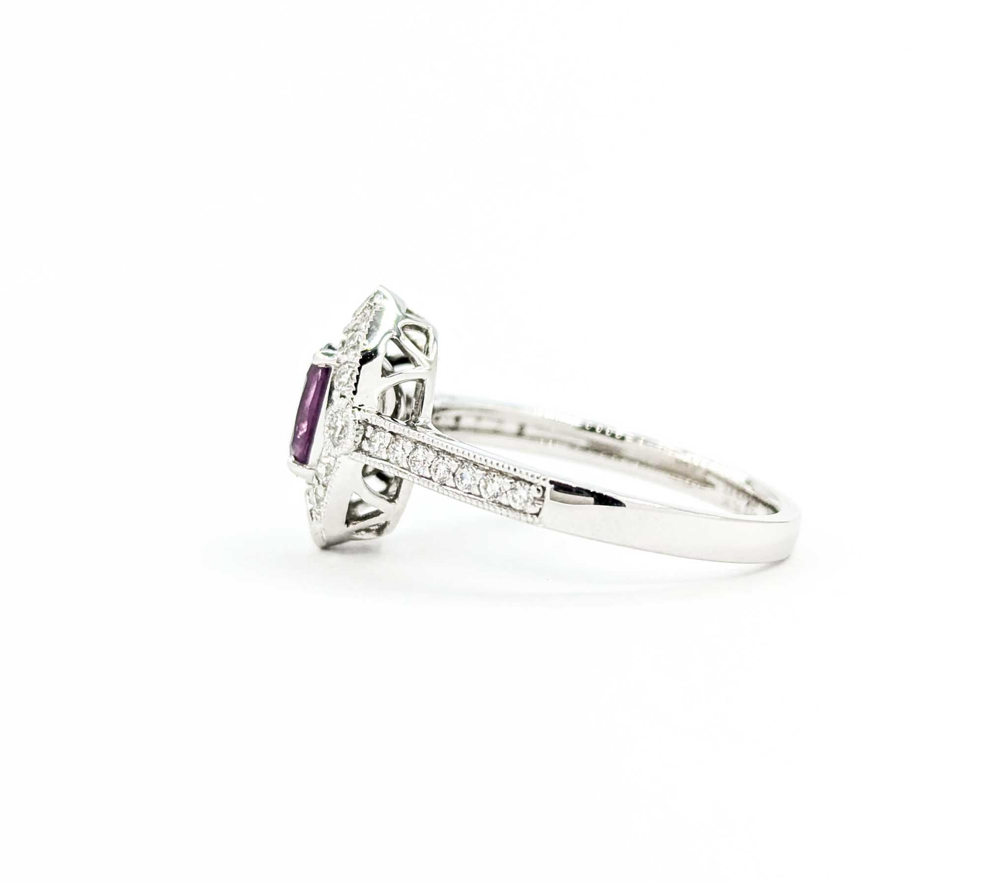 Rare Purple Unheated Kashmir Sapphire Ring in Platinum 2