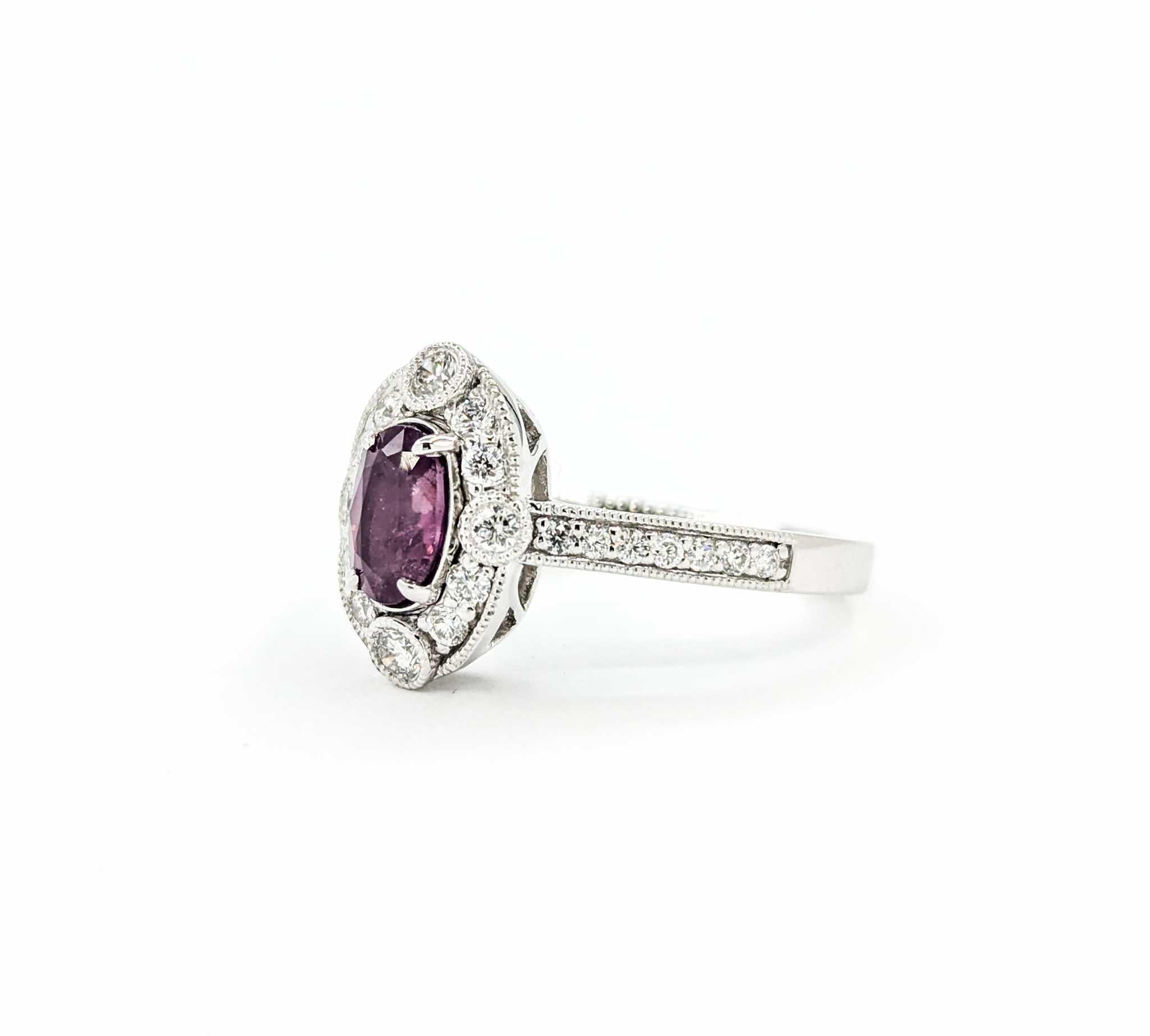 Rare Purple Unheated Kashmir Sapphire Ring in Platinum 3