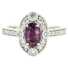 Rare Purple Unheated Kashmir Sapphire Ring in Platinum