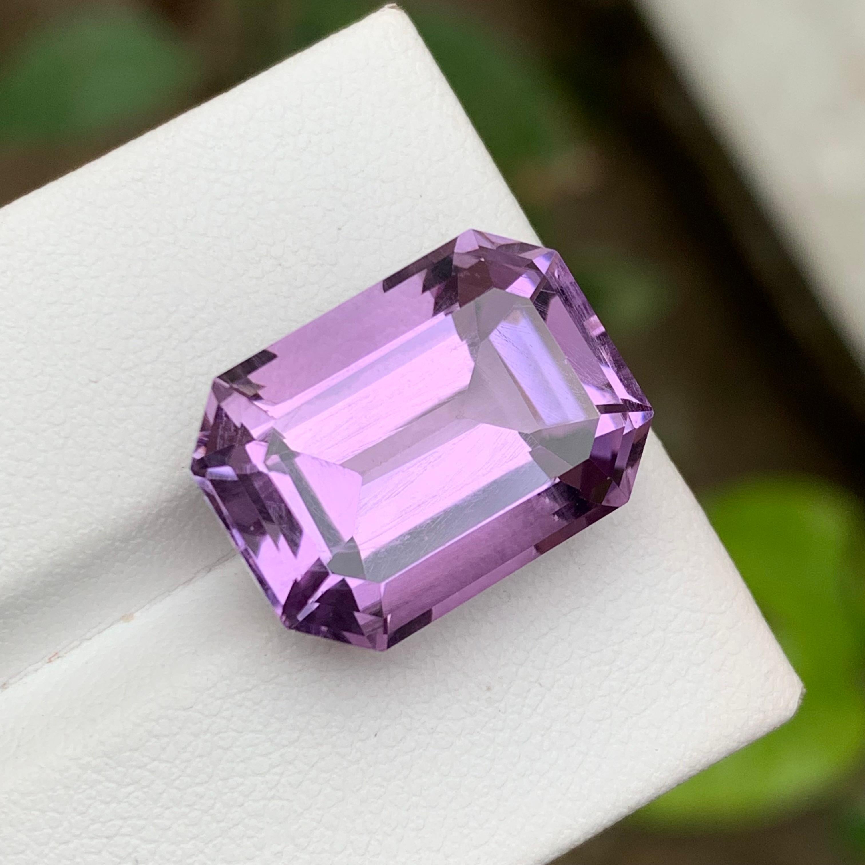 Rare Purple Natural Amethyst Gemstone, 17.05 Ct Emerald Cut for Necklace Pendant 6
