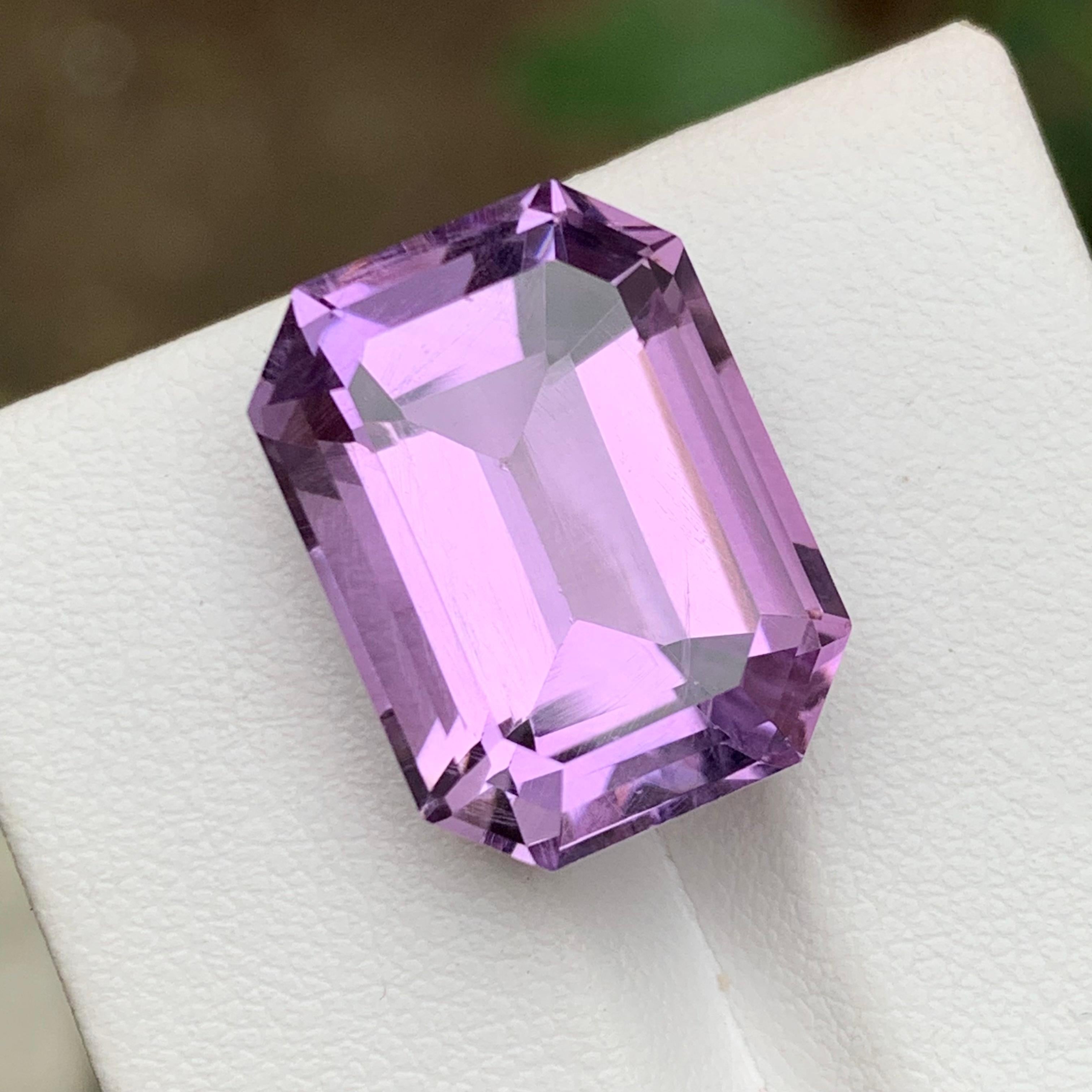 Rare Purple Natural Amethyst Gemstone, 17.05 Ct Emerald Cut for Necklace Pendant 7
