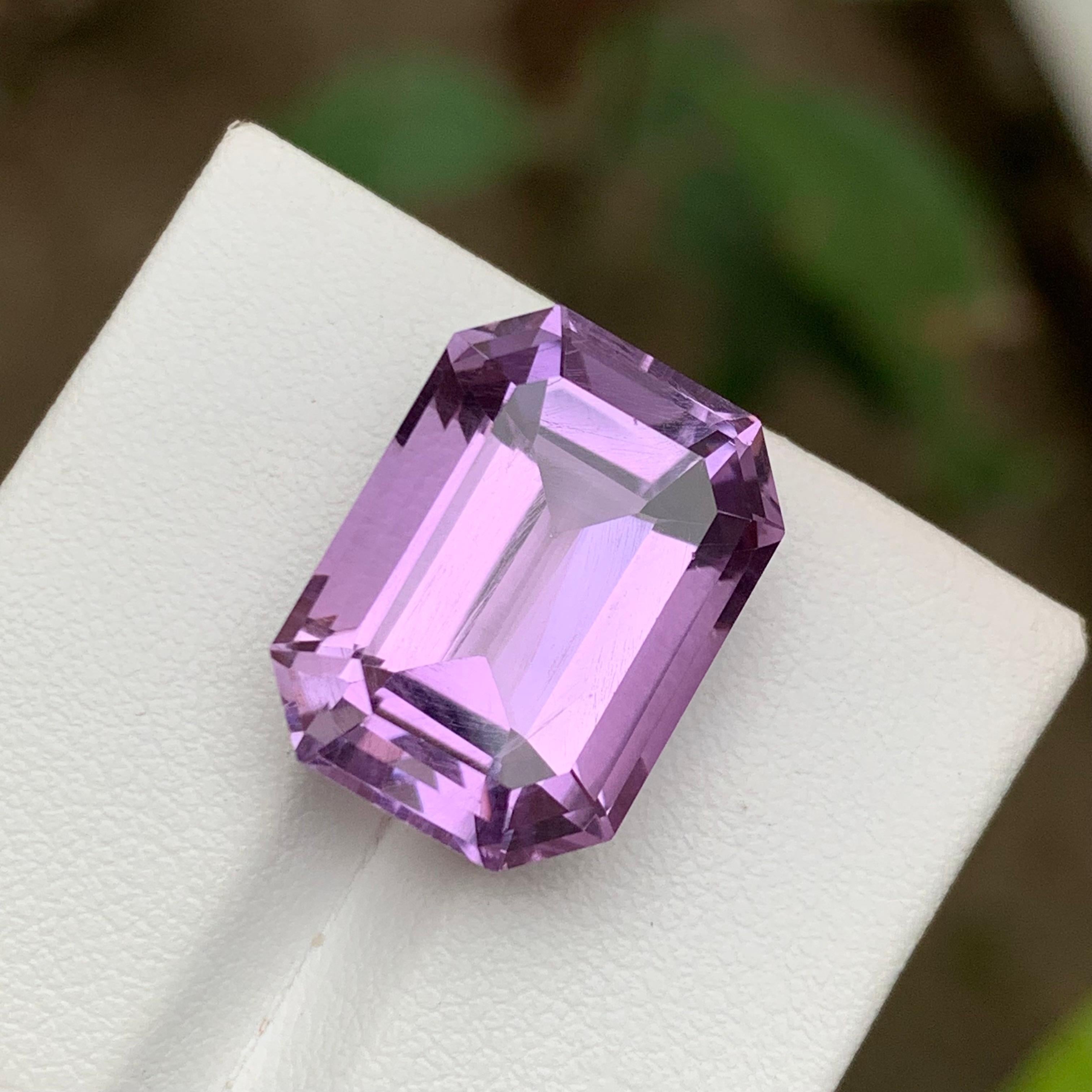 Rare Purple Natural Amethyst Gemstone, 17.05 Ct Emerald Cut for Necklace Pendant 8