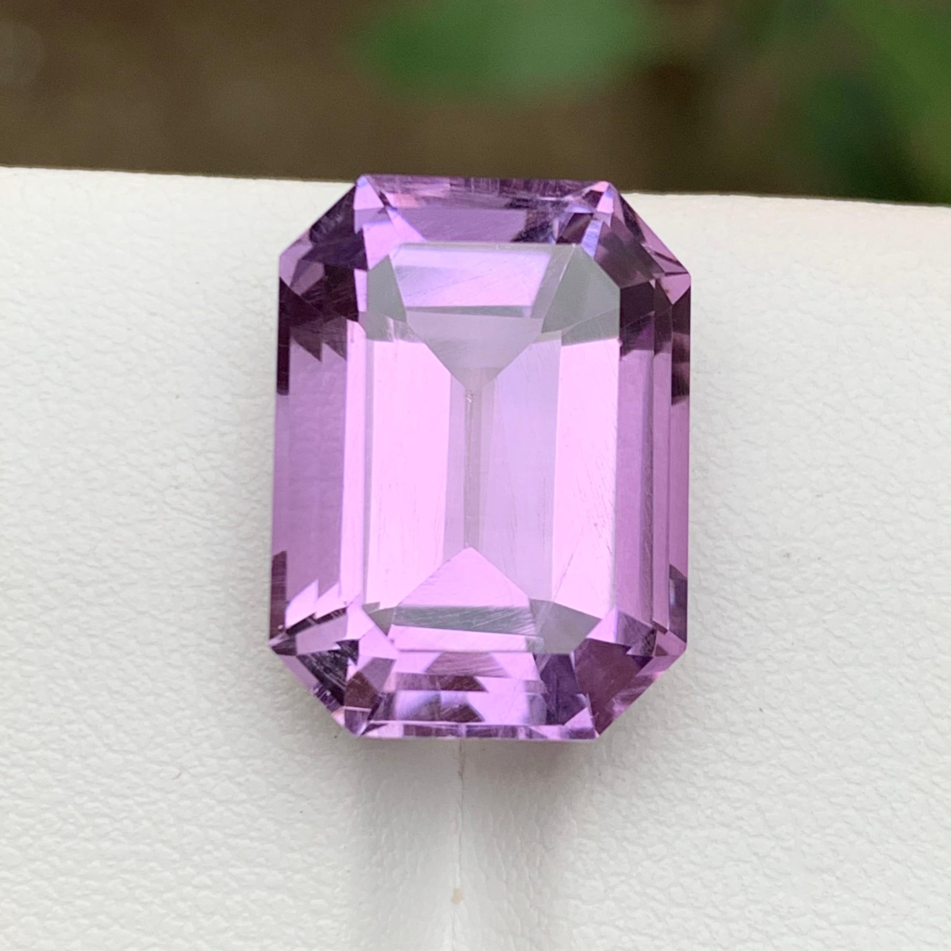 Contemporary Rare Purple Natural Amethyst Gemstone, 17.05 Ct Emerald Cut for Necklace Pendant