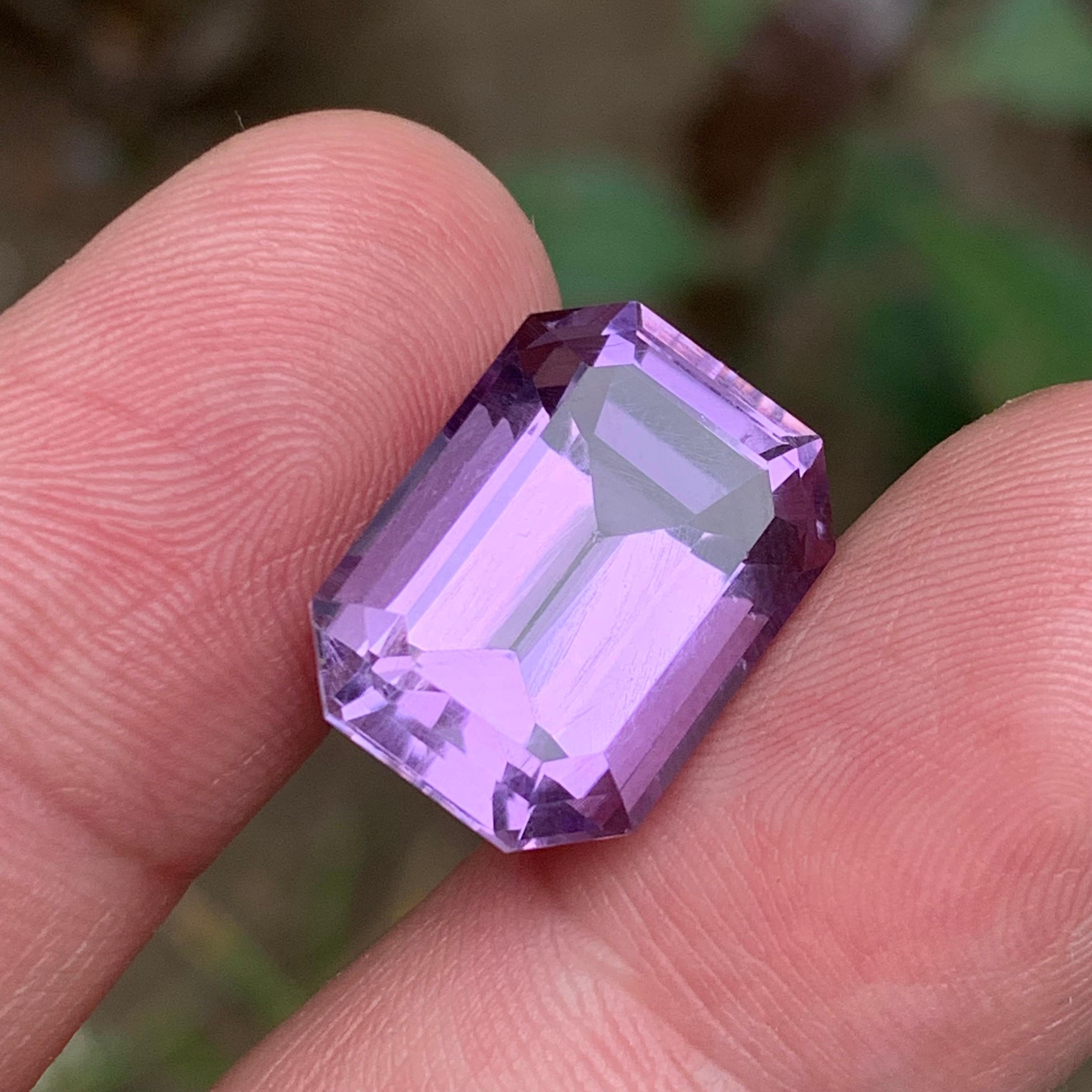 Rare Purple Natural Amethyst Gemstone, 17.05 Ct Emerald Cut for Necklace Pendant 3
