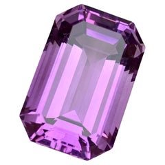Rare Purple Natural Amethyst Gemstone, 27.30 Ct Emerald Cut for Pendant Jewelry