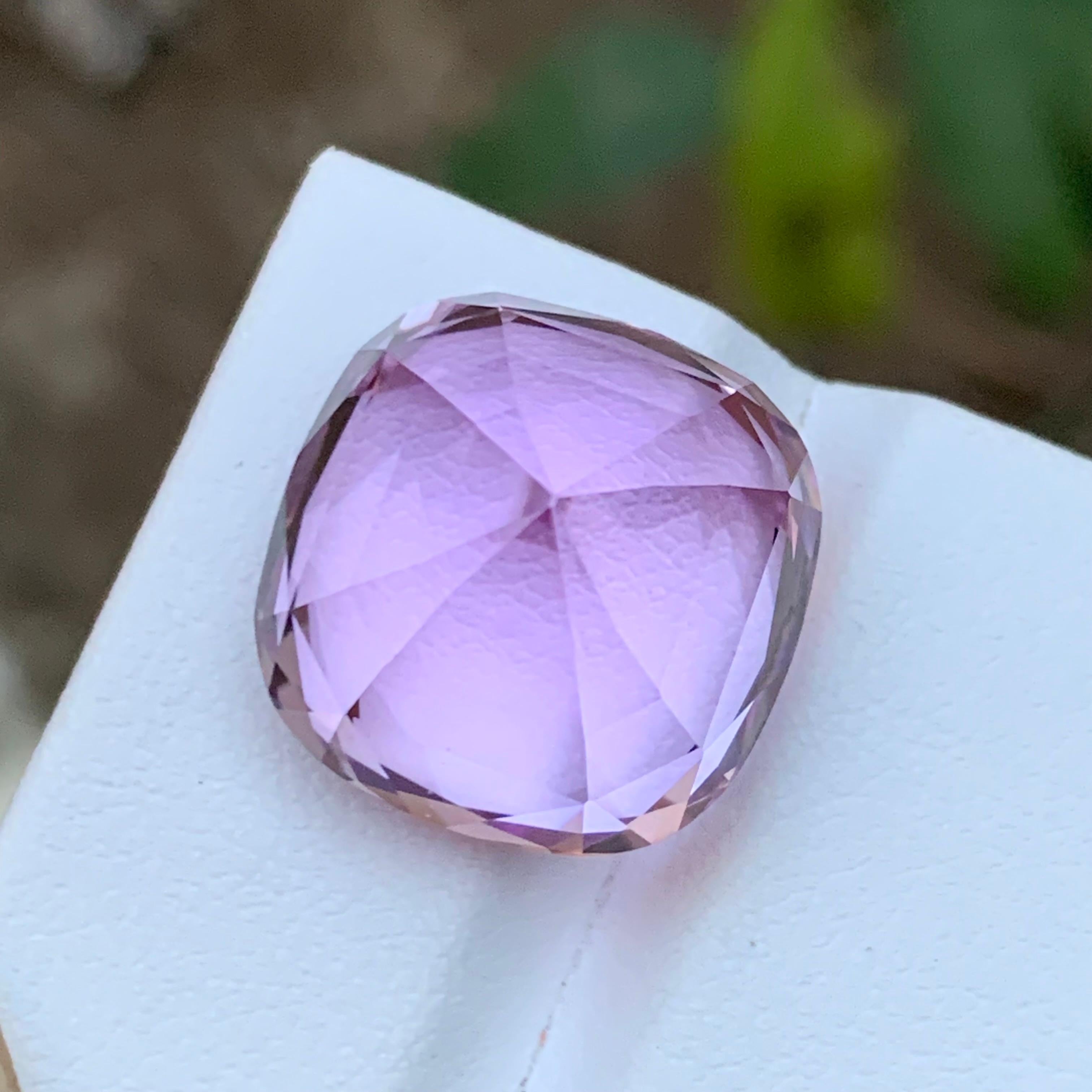 Rara gema de kunzita rosa púrpura, 25,80 quilates talla cojín para colgante de collar Corte cojín