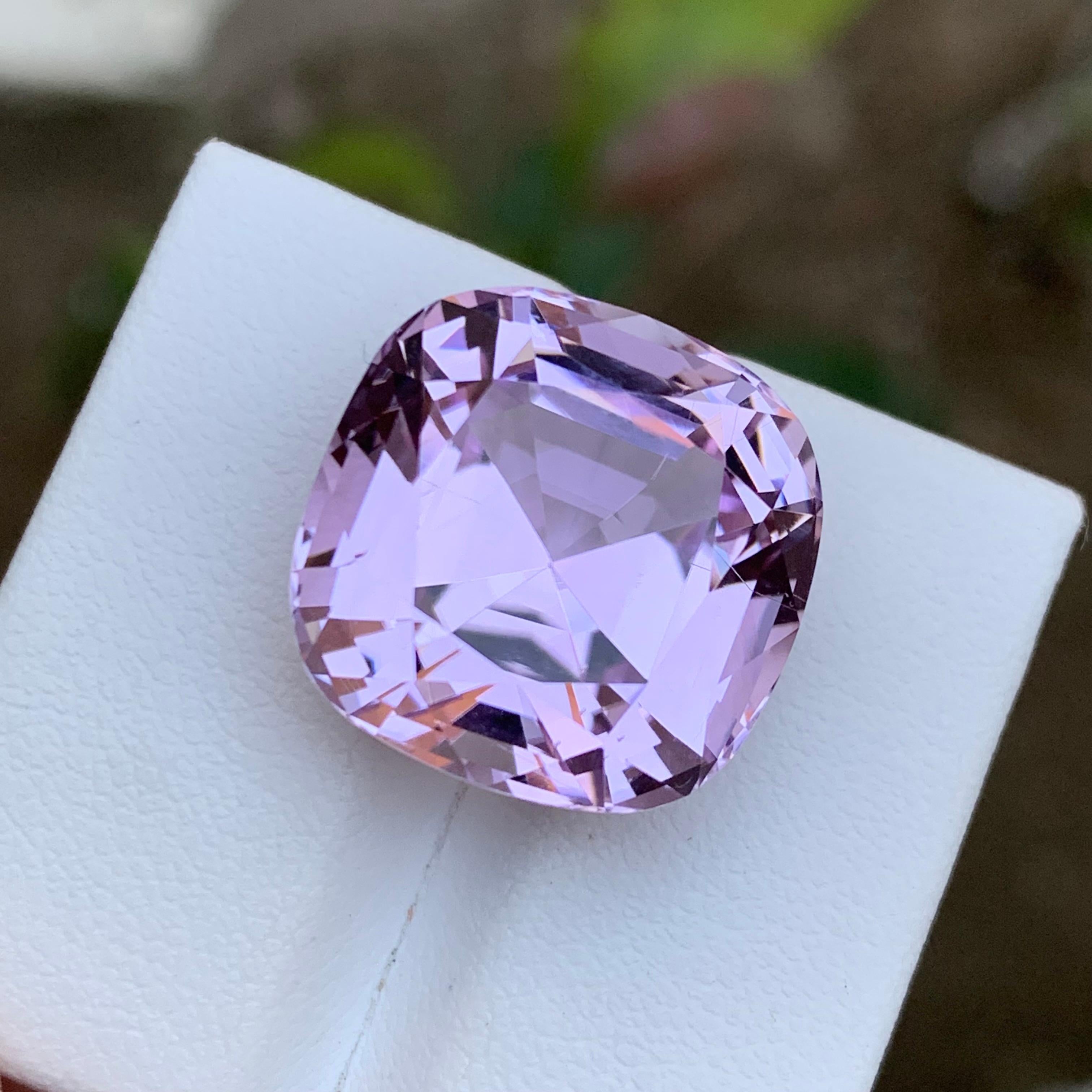 Contemporary Rare Purple Pink Kunzite Gemstone, 26.10 Carat Cushion Cut for Necklace Pendant For Sale