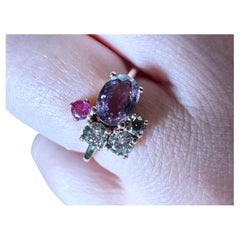 Rare purple sapphire ring 18KT gold