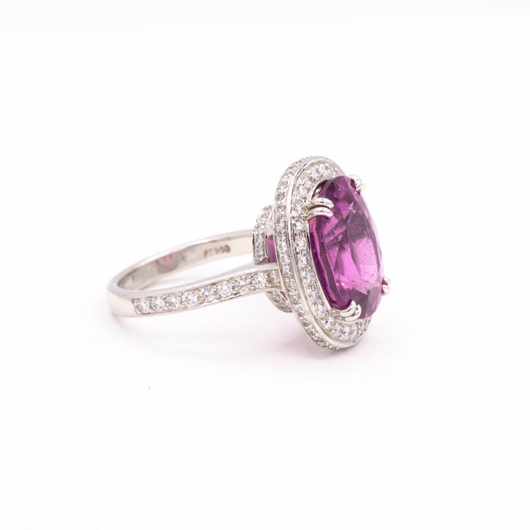 Rare Purple Tourmaline and Diamond Platinum Ring-Original Retail ...