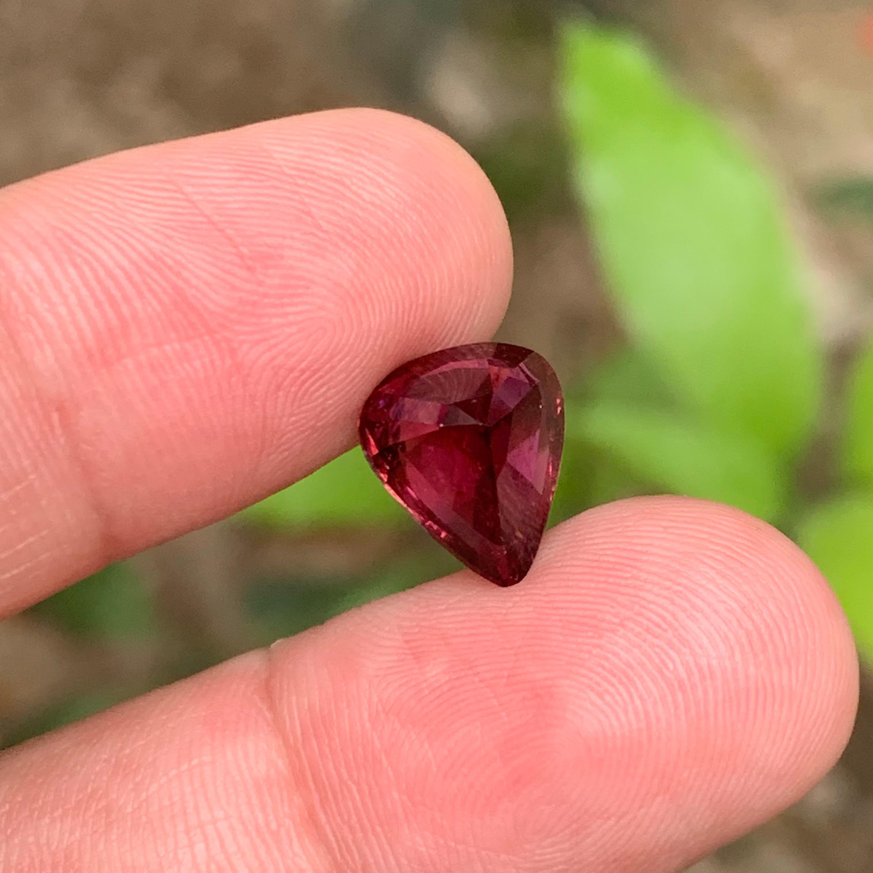 Rare Purplish Deep Pink Tourmaline Ring Loose Gemstone, 5.10 Ct Pear Cut-Jewelry For Sale 5