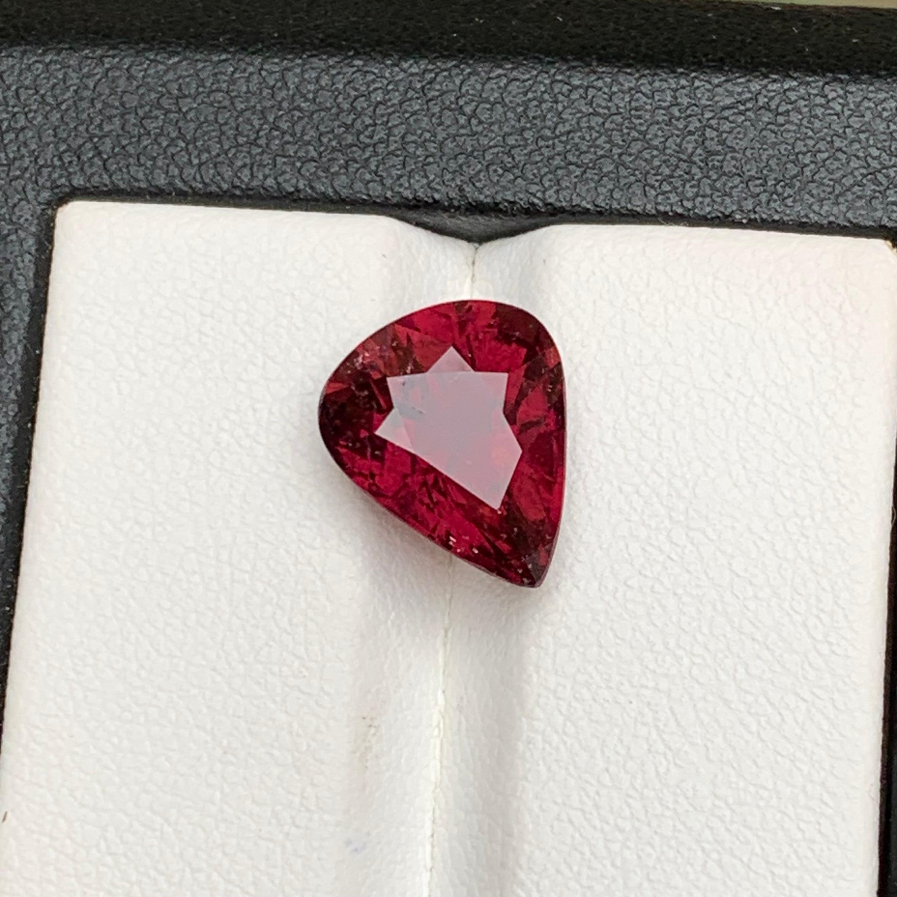 Rare Purplish Deep Pink Tourmaline Ring Loose Gemstone, 5.10 Ct Pear Cut-Jewelry For Sale 7