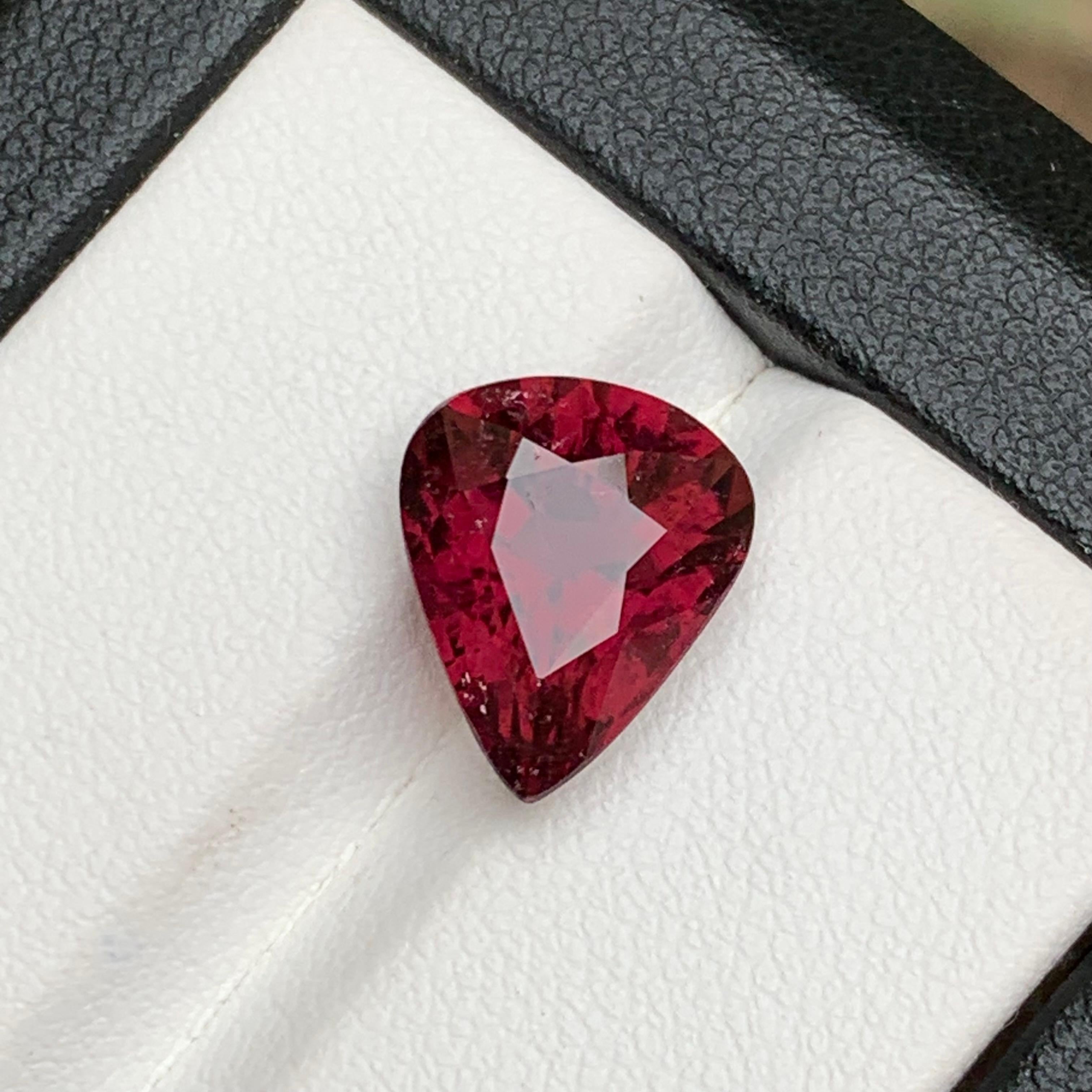Rare Purplish Deep Pink Tourmaline Ring Loose Gemstone, 5.10 Ct Pear Cut-Jewelry For Sale 8