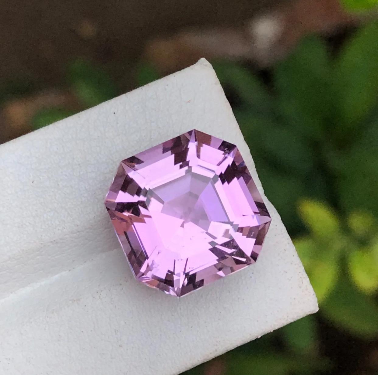 Women's or Men's Rare Purplish Lavender Pink Natural Kunzite Loose Gemstone, 20.75 Ct-Asscher Cut