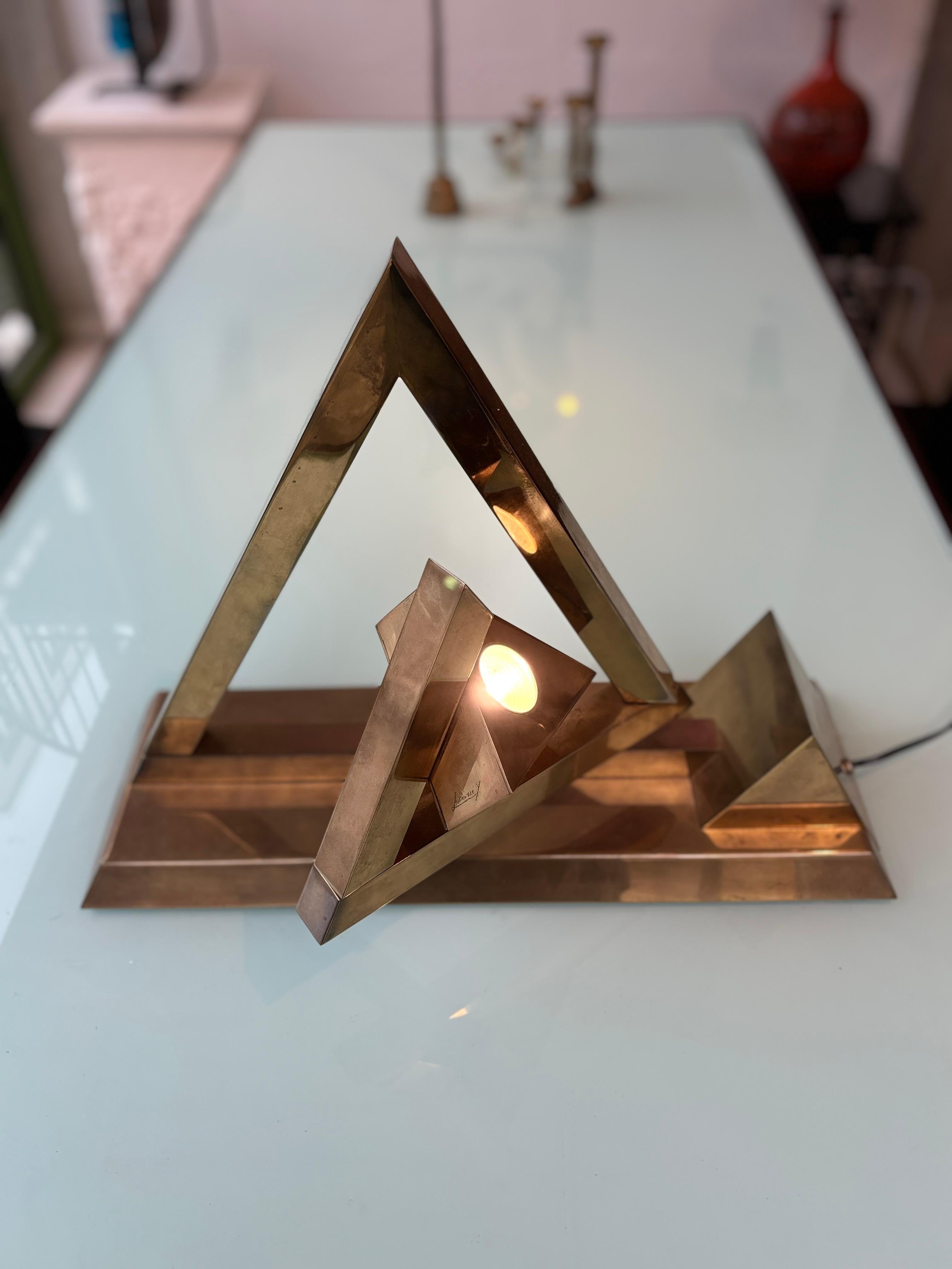 French Rare : « pyramide Panthographe » lamp by Yonel Lebovici For Sale