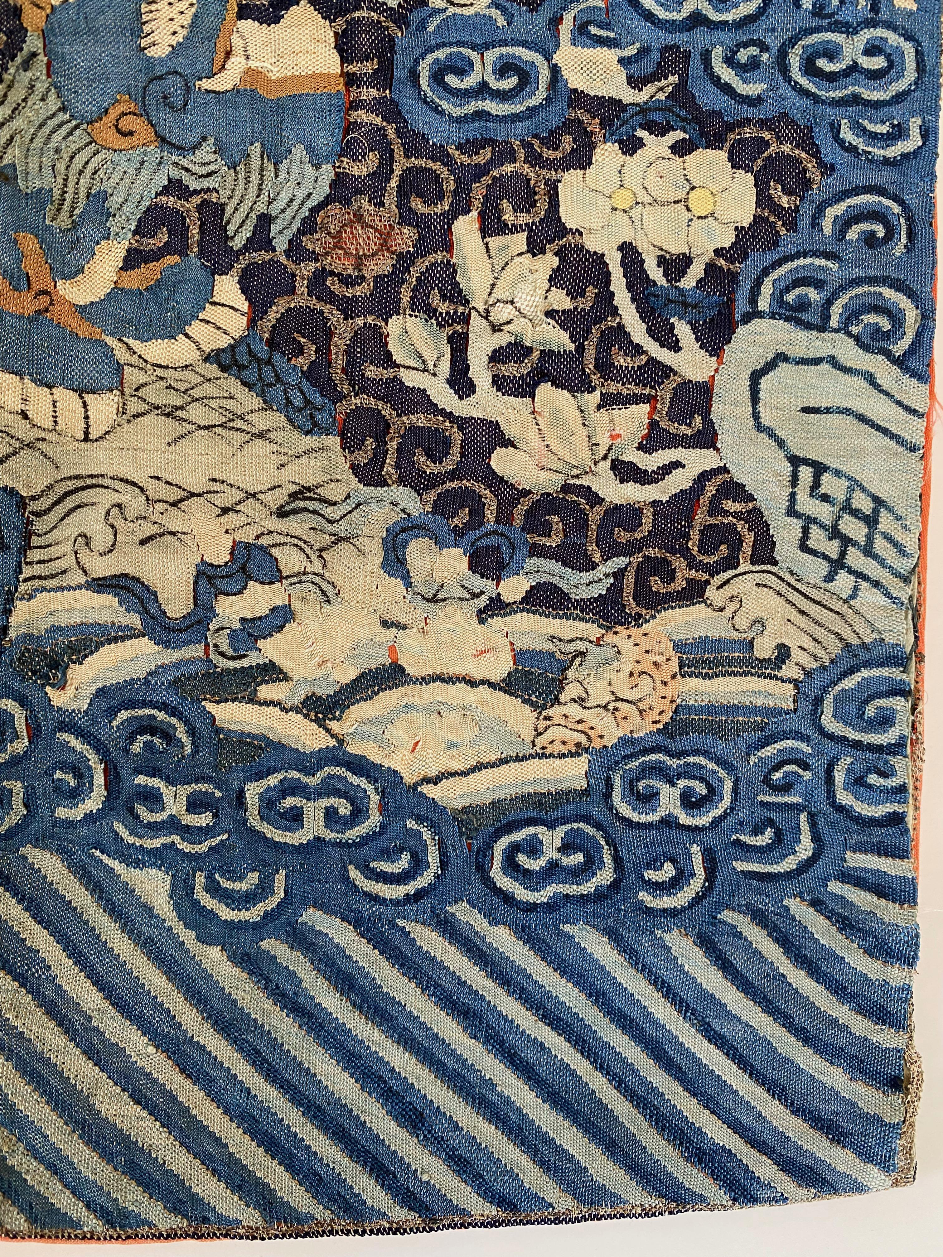 Seltener K'o-Ssu-Abzeichen aus der Qing-Dynastie („Schliff von Seide“) mit Bär im Angebot 1