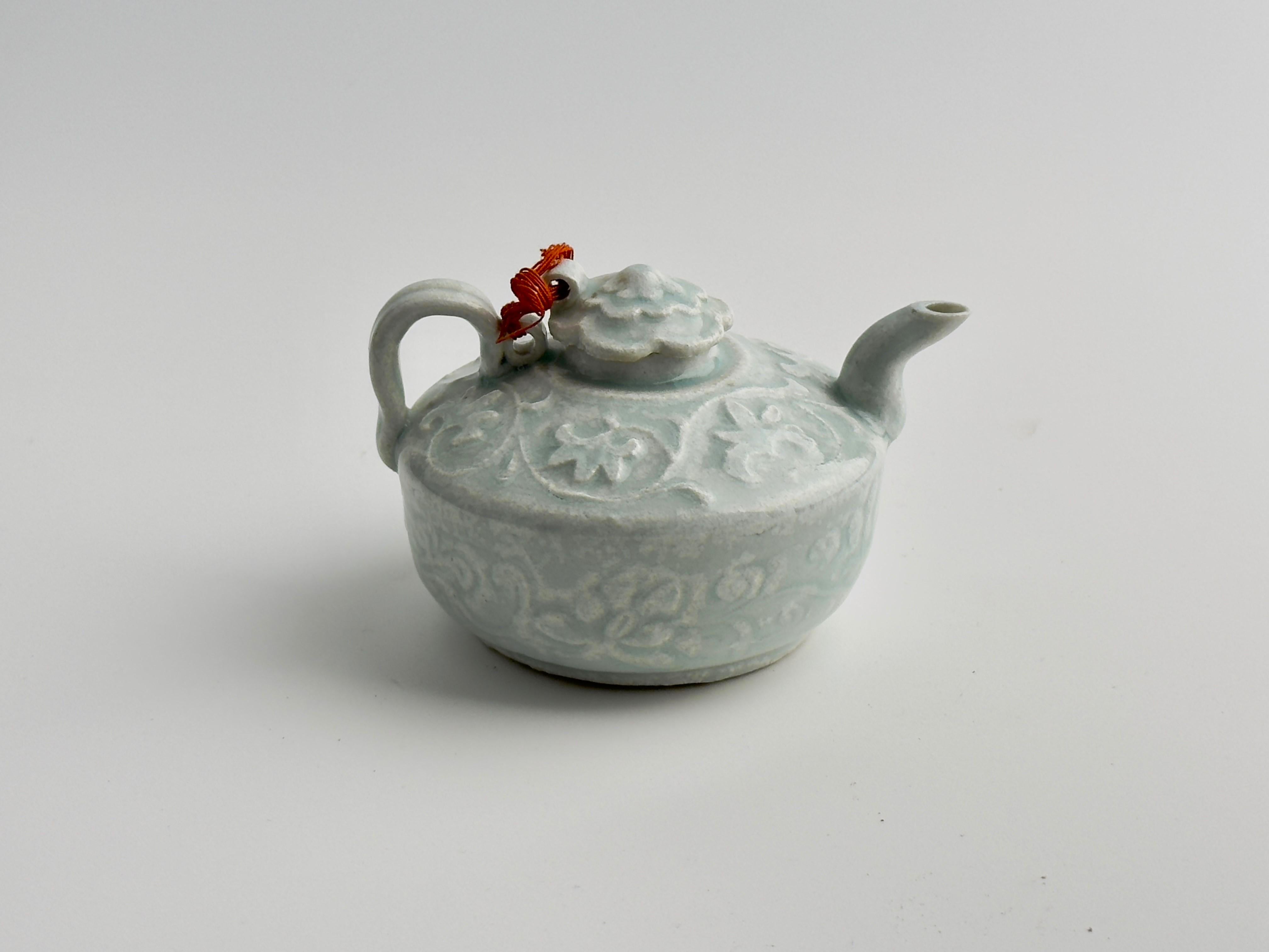 Glazed Rare Qingbai Carved Ewer, Song-Yuan Dynasty For Sale