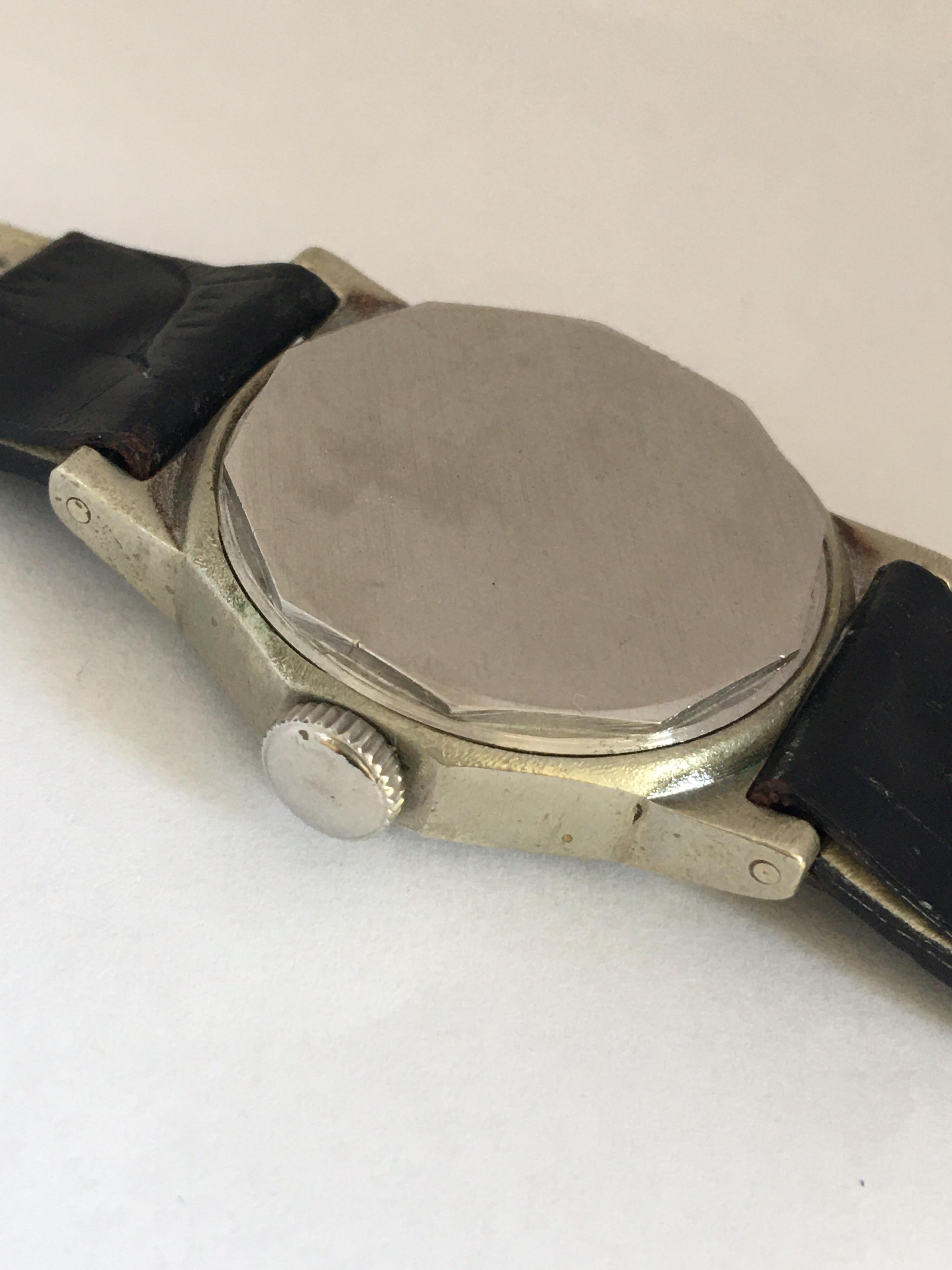 Rare Quality 1930s Vintage Silver Plated Mechanical Watch For Sale 1