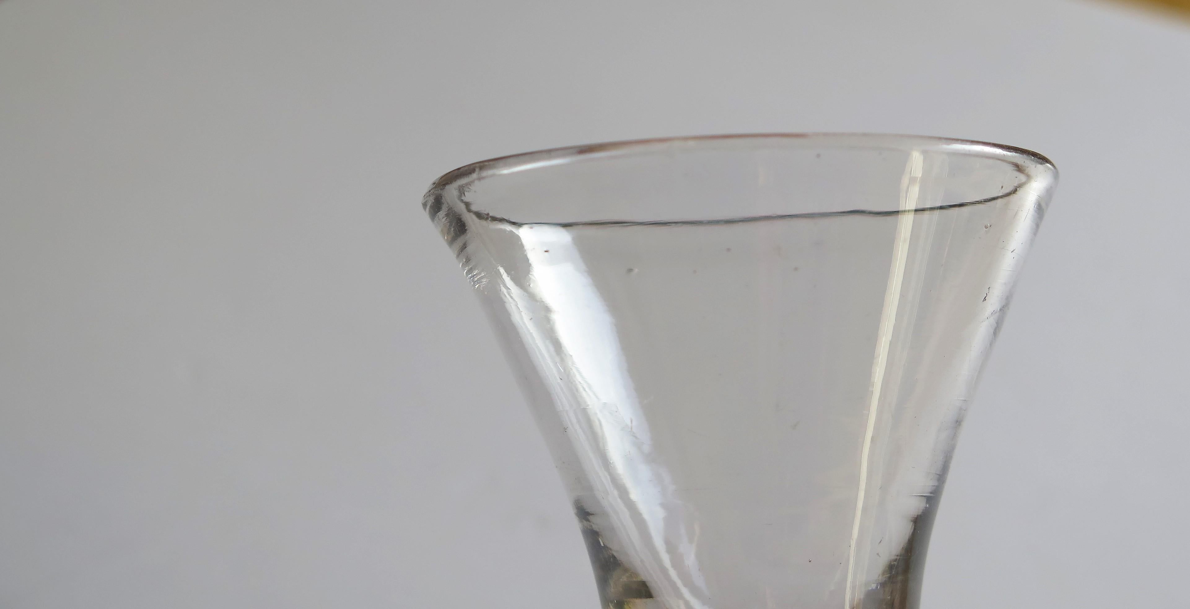 Rare Queen Anne Heavy Baluster Wine Drinking Glass, English Circa 1700 9