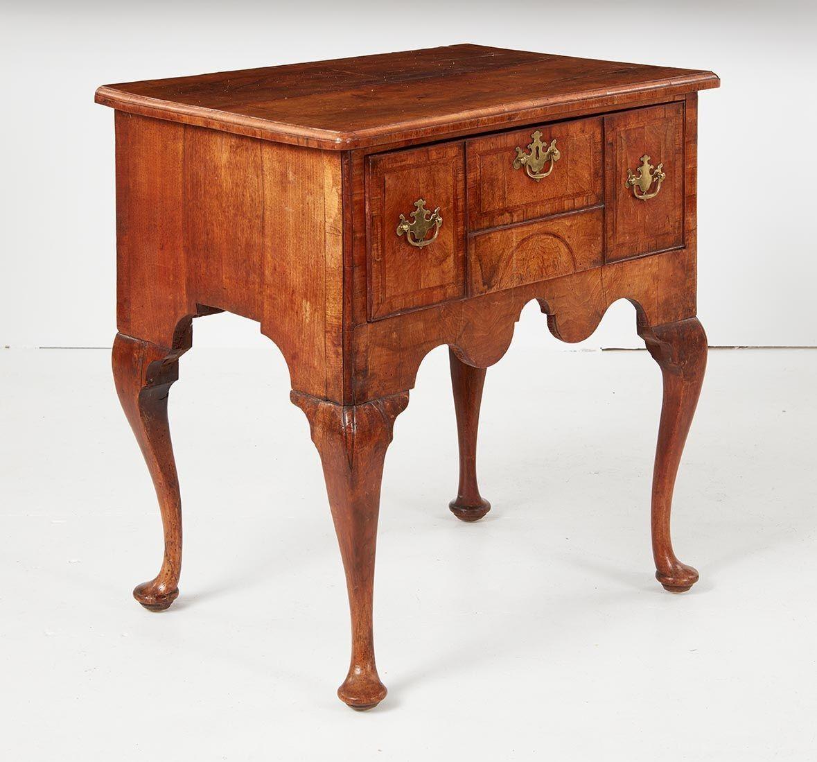 English Rare Queen Anne Walnut Lowboy For Sale