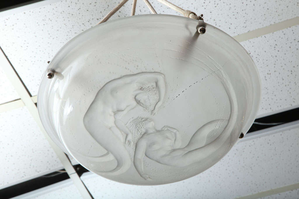 French Rare R. Lalique Chandelier 
