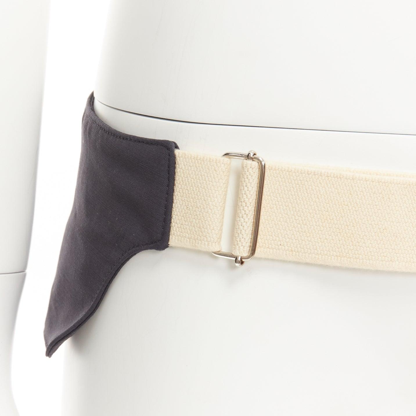 rara cintura di utilità Raf Simons 10 Corso Como in tessuto grigio crema a doppio pannello in tela in vendita 2
