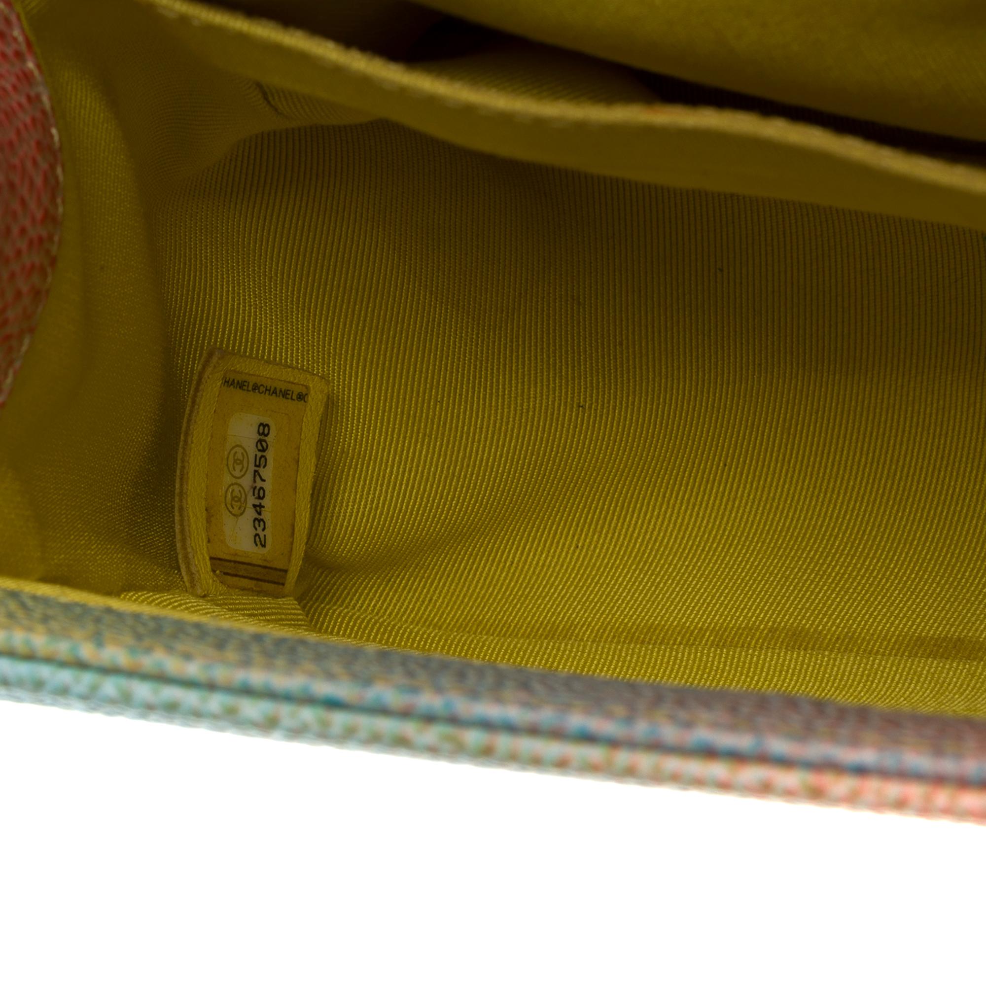Rare Rainbow Chanel Boy medium shoulder bag in multicolor Caviar leather, PHW For Sale 2