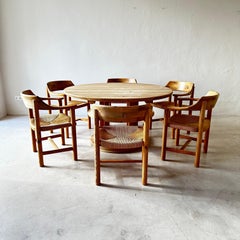 Rare Rainer Daumiller Solid Pine Dining Room Set, Sweden, 1970s
