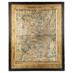 Antique Rare Raised-Relief Map of London, Published by the Ordnance Survey Office 1876