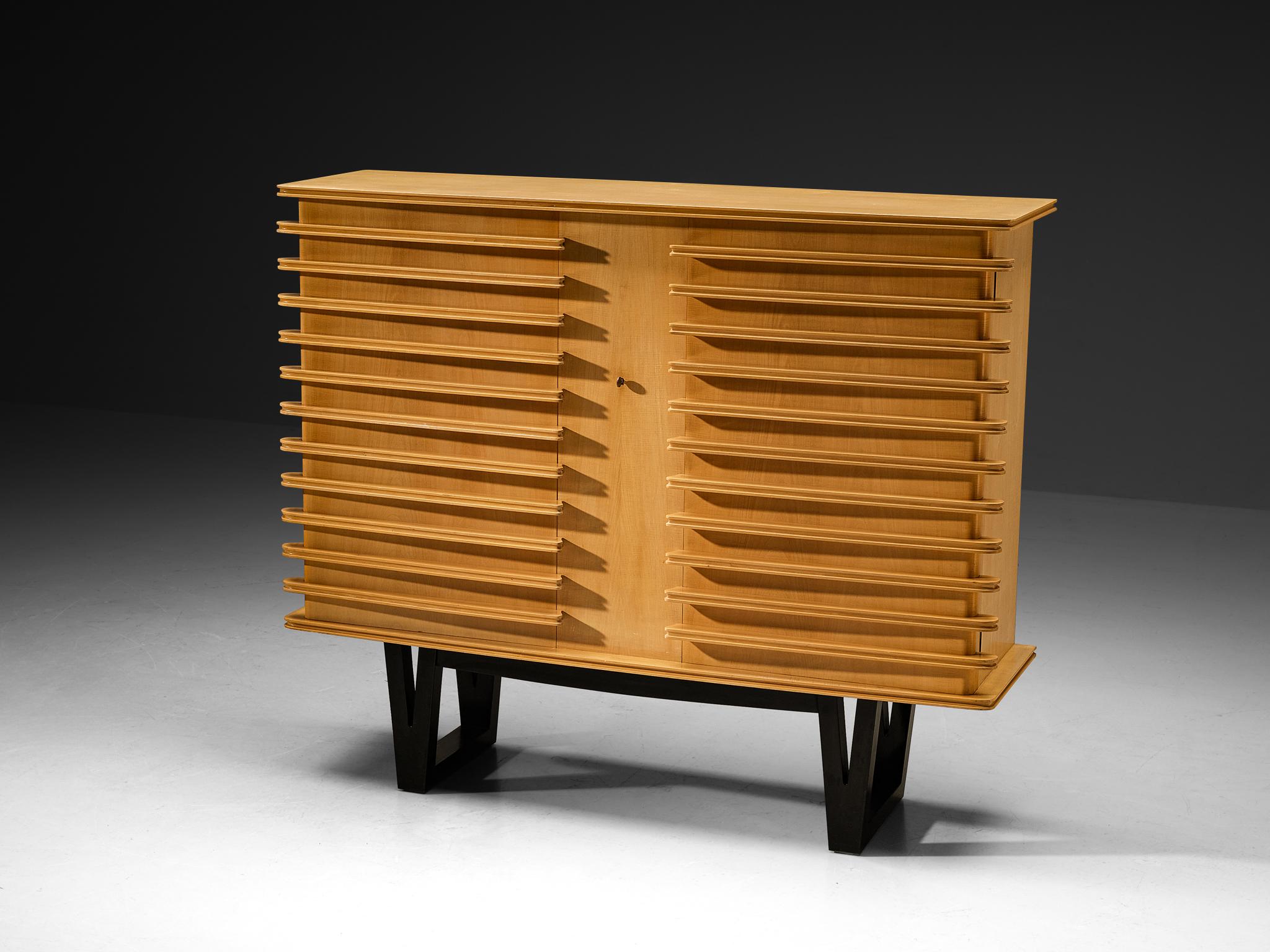 Rare Raoul Clement & R. Verot French Highboard in Sycamore For Sale 2