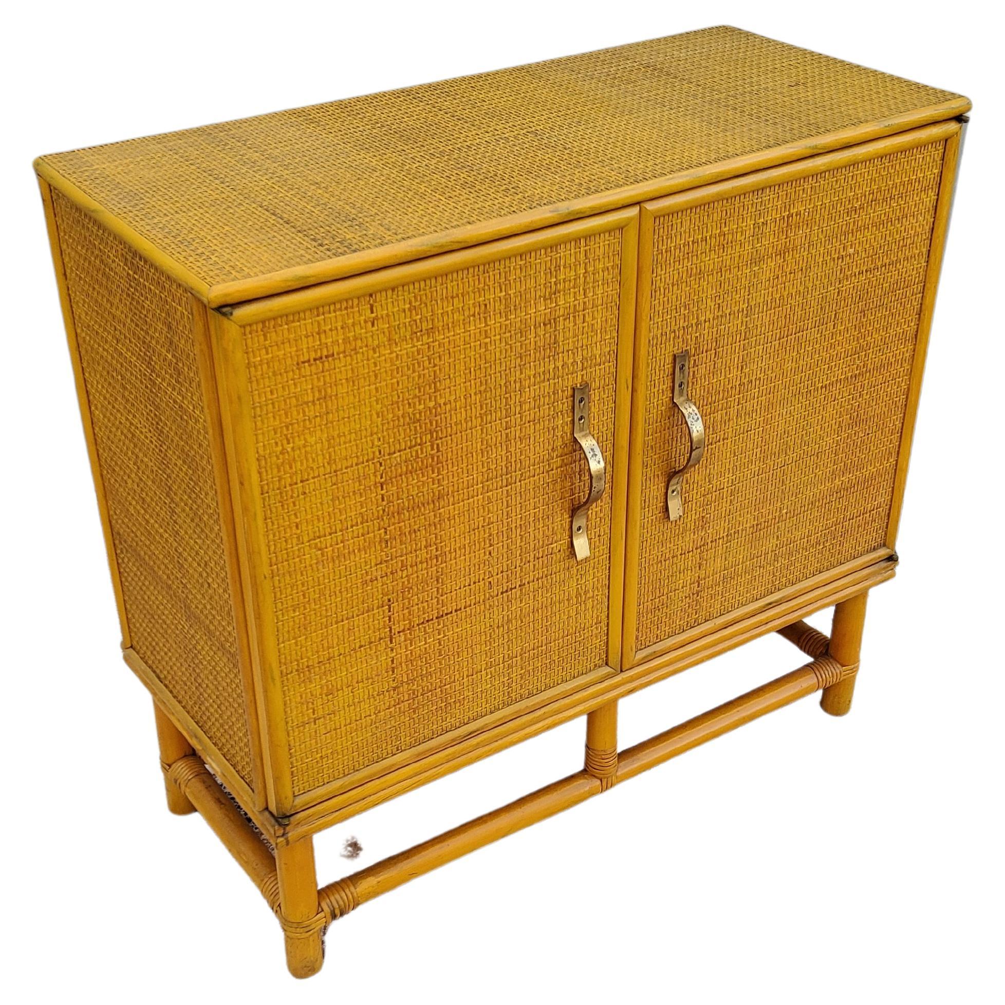 Rare Rattan Cabinet by Tommi Parzinger