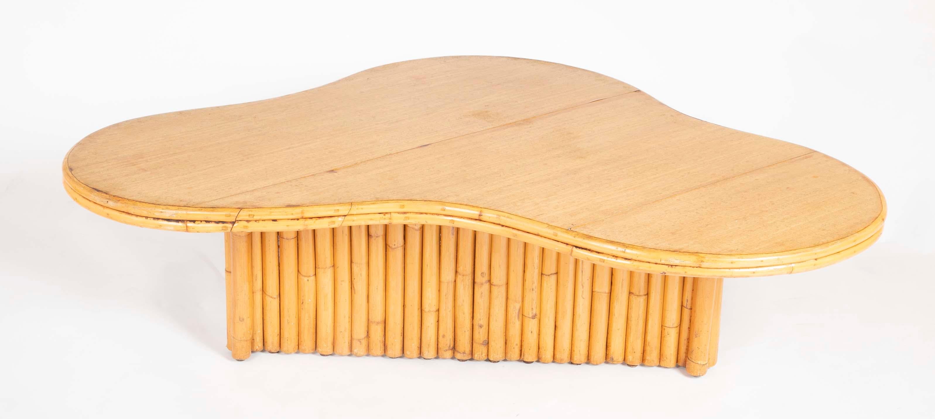 Rare Rattan Coffee Table Attributed to Paul Frankl 5