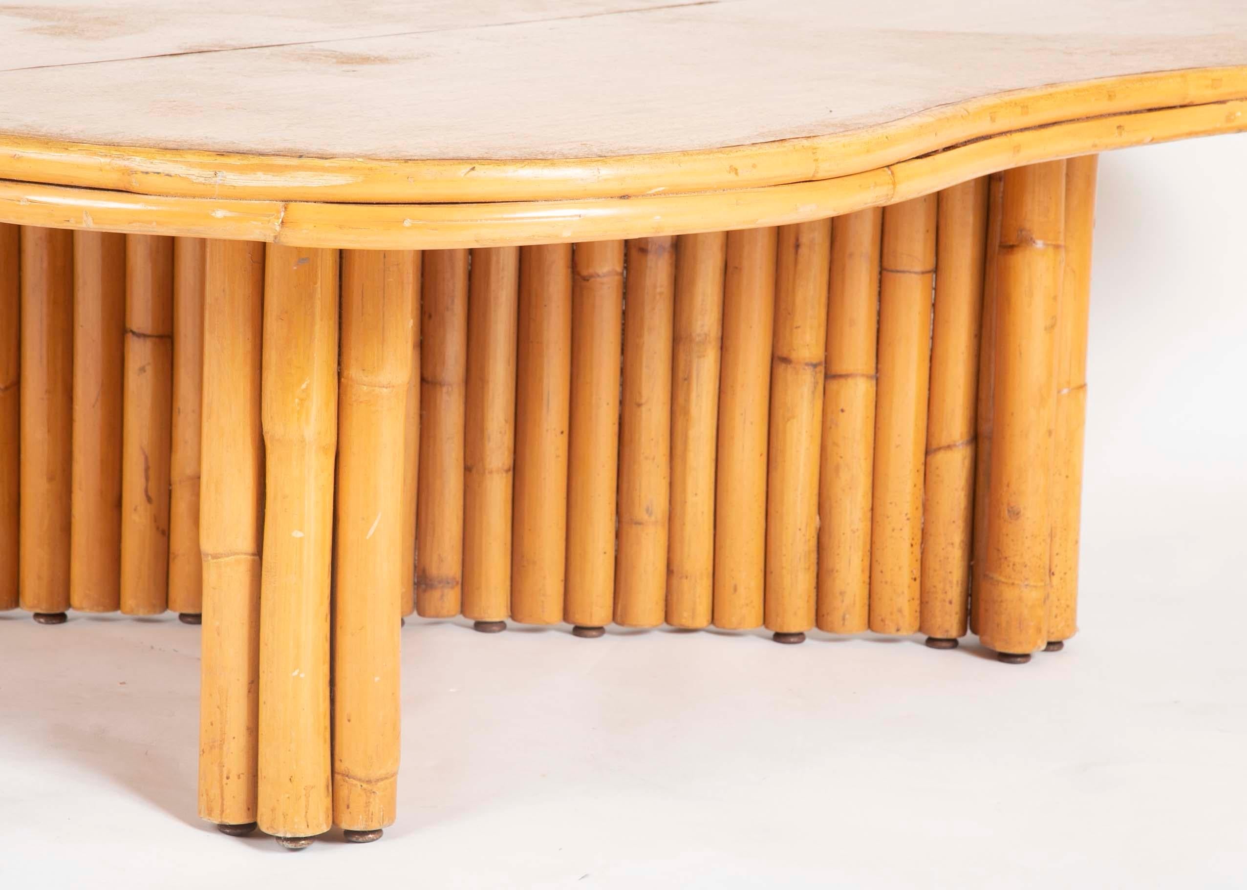paul frankl rattan coffee table