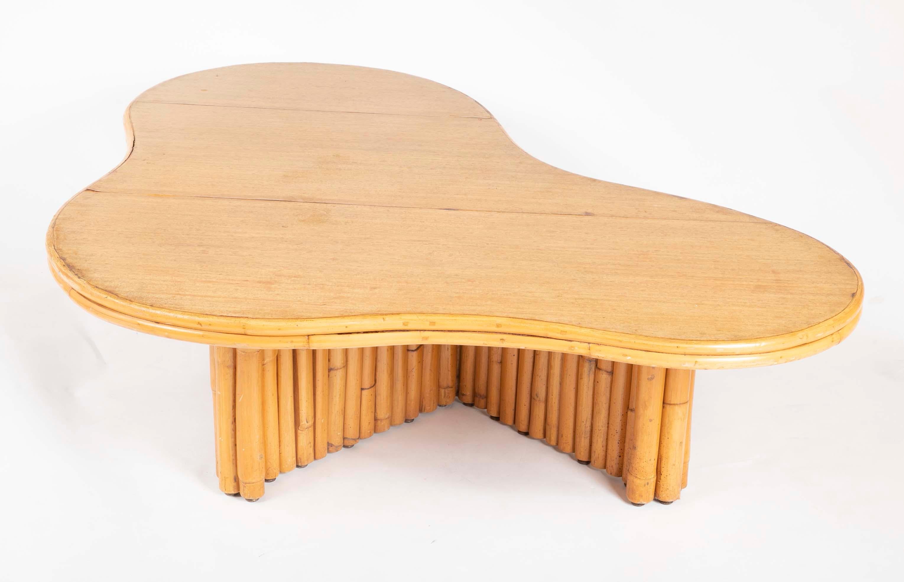 Mid-20th Century Rare Rattan Coffee Table Attributed to Paul Frankl