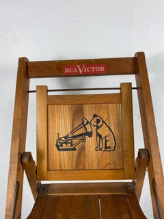 Rare RCA Victor Childs Folding Chair, Nipper Dog and Horn