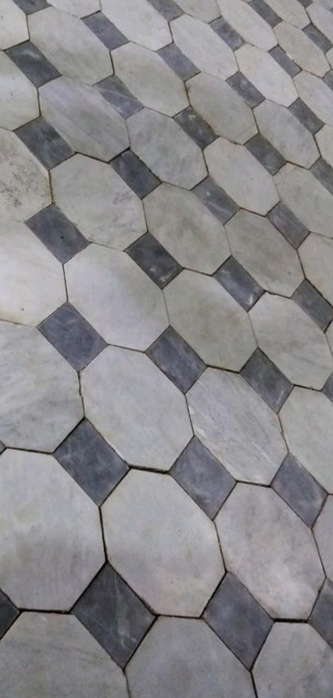 This epitome of peak elegance is the dream item for any ultra-luxury designer or custom-homeowner. It is a piece by piece reclaimed set of checkerboard Carrara Bianco Octagonal & Nero Cabochon authentic Italian antique tiles. This is a very limited