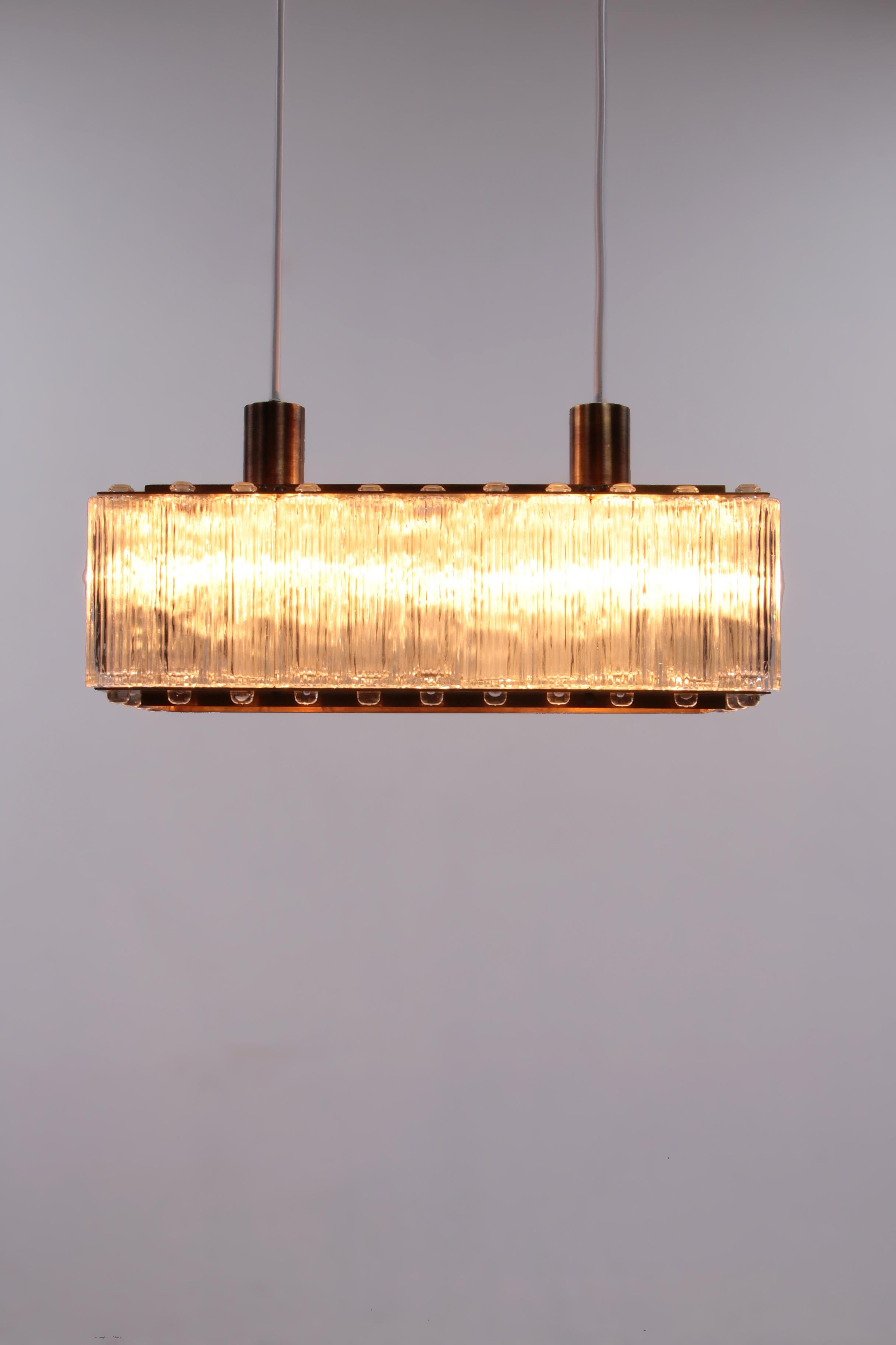 Mid-Century Modern Rare Rectangular Pendant Lamp Nordlys Light by Eric Warna For Sale