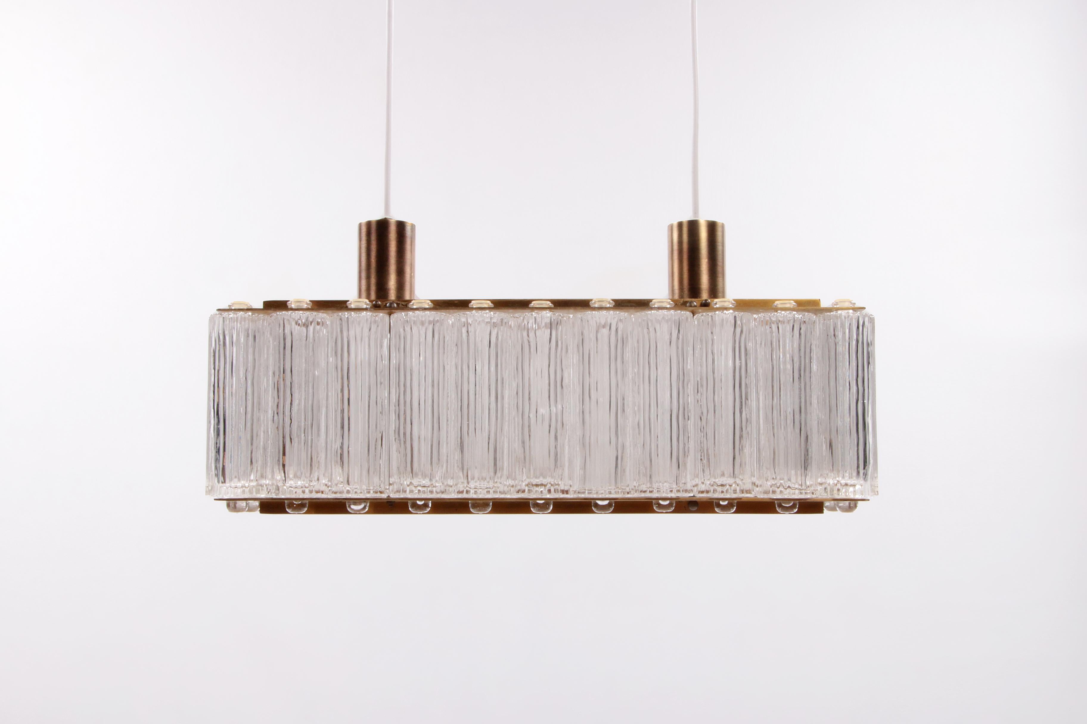 Brass Rare Rectangular Pendant Lamp Nordlys Light by Eric Warna For Sale