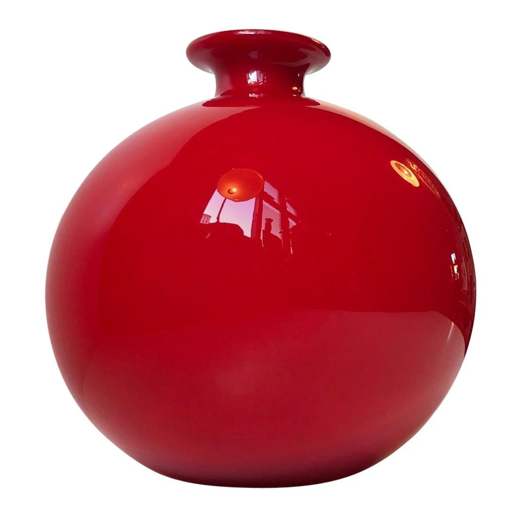 Rare Red Carnaby Ball Vase by Per Lütken for Holmegaard, Denmark, 1970s