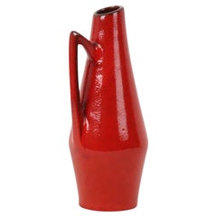 Rare Red Design Vase By Heinz Siery West Germany 271-22