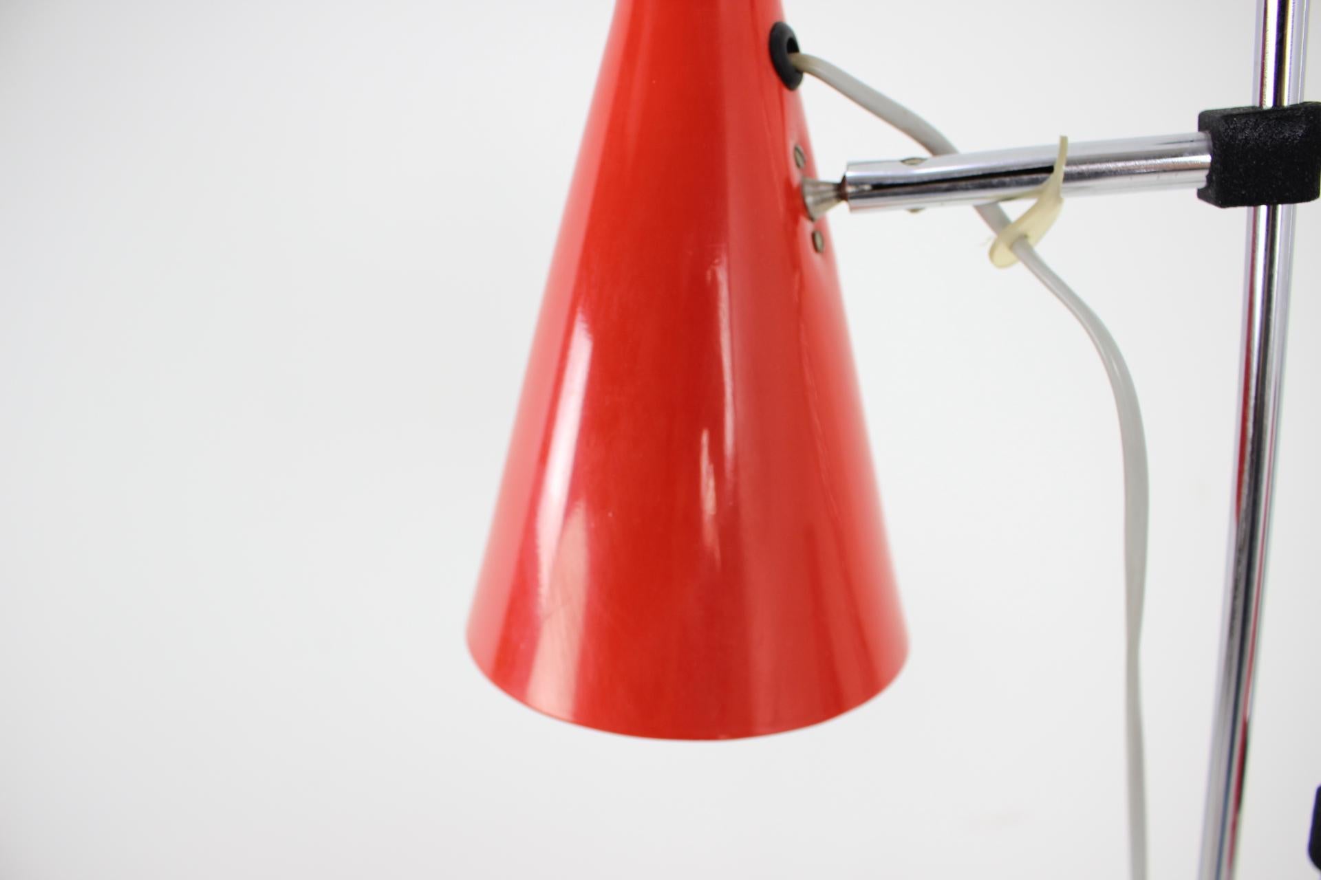 Rare Red Floor Lamp by Lidokov, 1960s In Good Condition For Sale In Praha, CZ